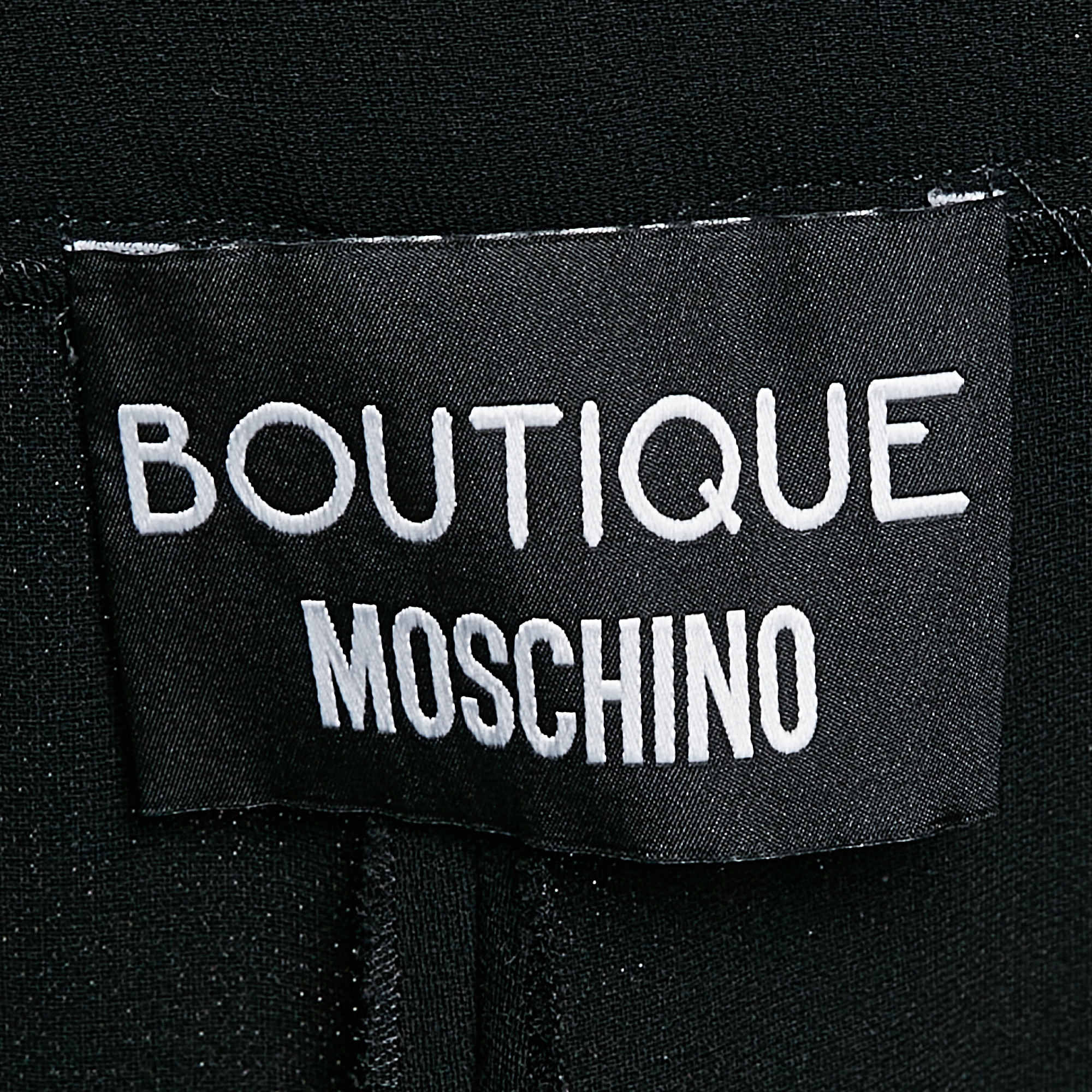 Boutique Moschino Black Crepe Wide Leg Pants S