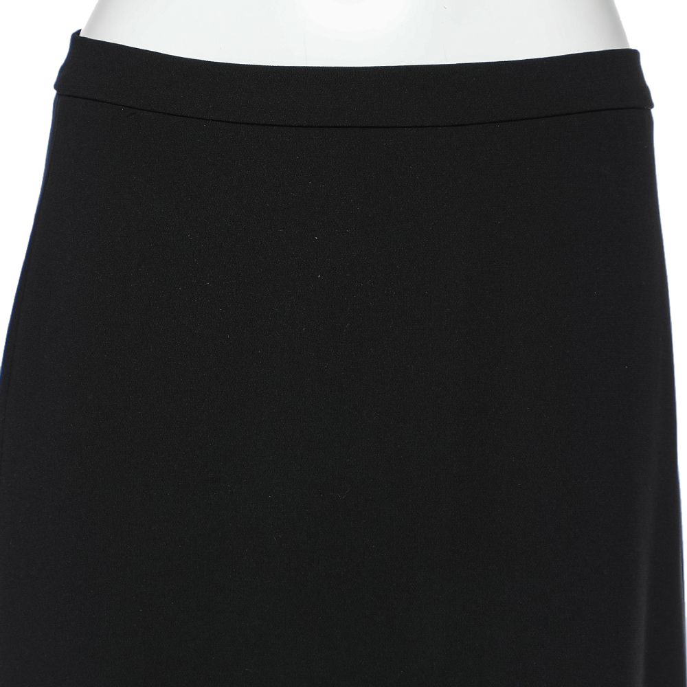 Boutique Moschino Black Crepe Maxi Skirt M