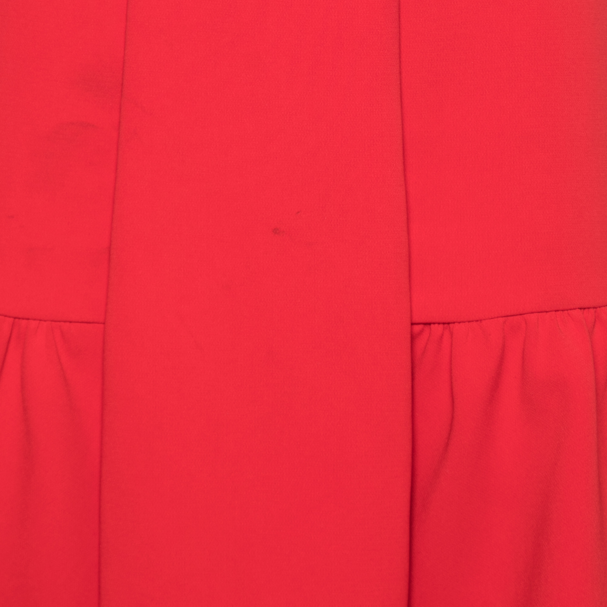 Boutique Moschino Red Crepe Flared Hem Skirt M