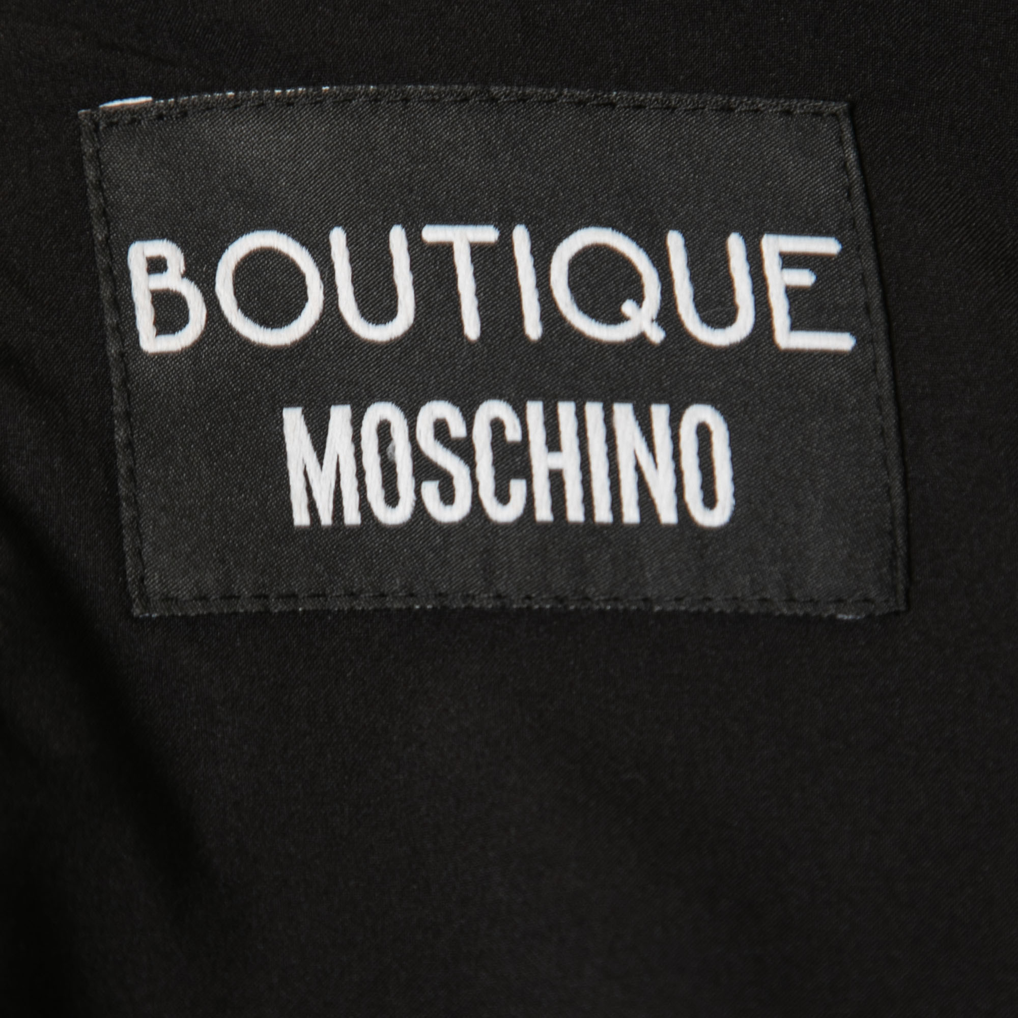 Boutique Moschino Black Multicolor Floral Print Crepe Maxi Dress S