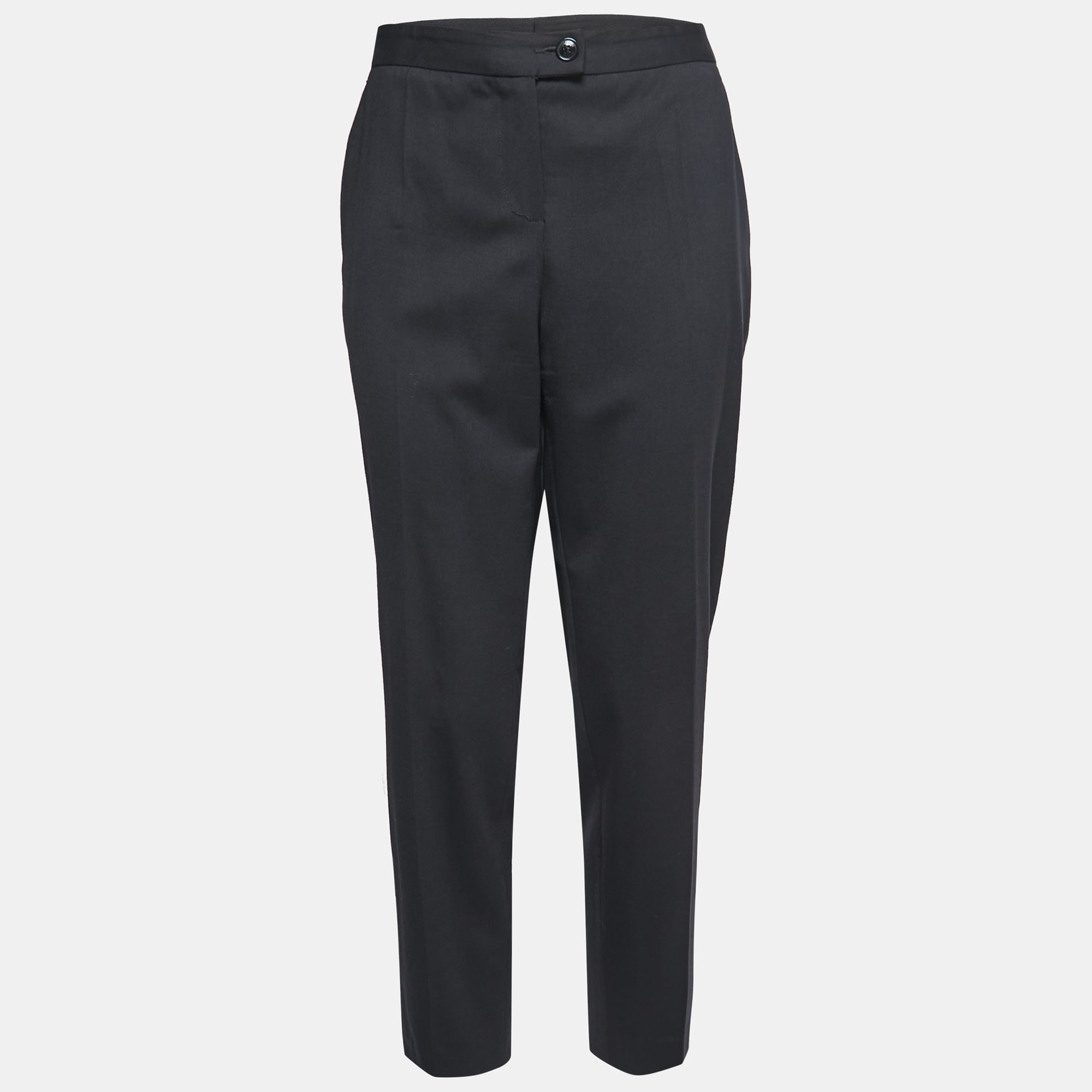 Boutique Moschino Black Wool Crepe Trousers L