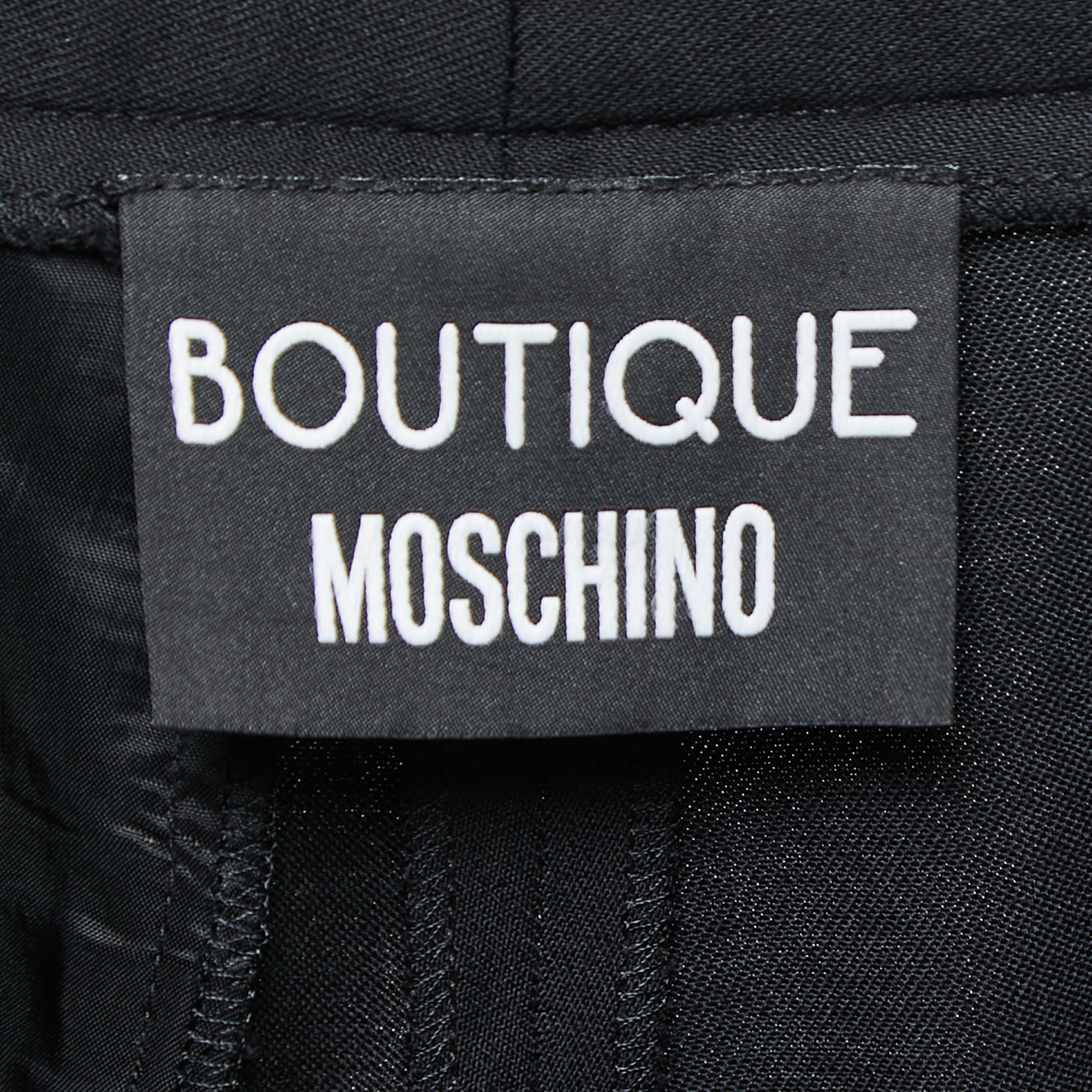 Boutique Moschino Black Wool Crepe Trousers L