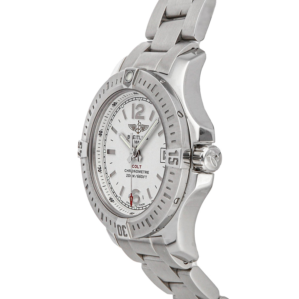 Breitling Silver Stainless Steel Colt Lady A7738811/G793 Women's Wristwatch
Breitling Silver Stainless Steel Colt Lady A7738811/G793 Women's Wristwatch