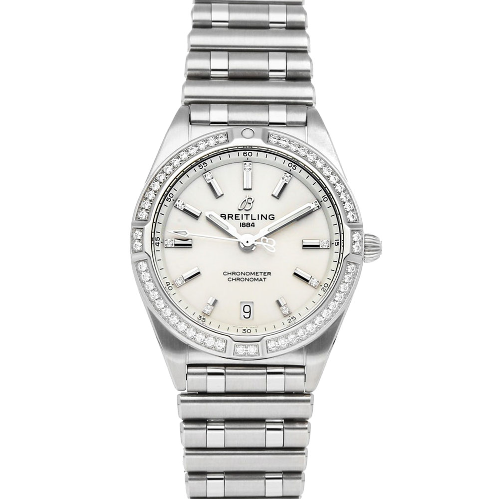 Breitling White Diamonds Stainless Steel Chronomat A77310591A1A1 Women's Wristwatch 32 MM