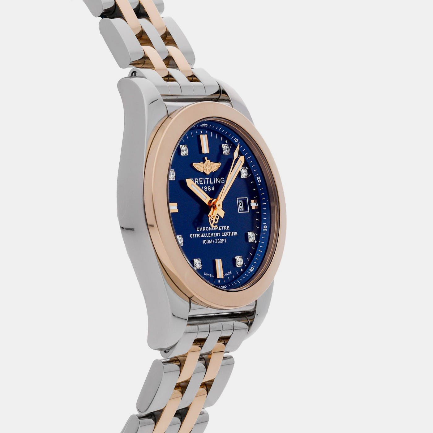 Breitling Blue Stainless Steel Galactic C7234812/C964 Quartz Women's Wristwatch 29 Mm