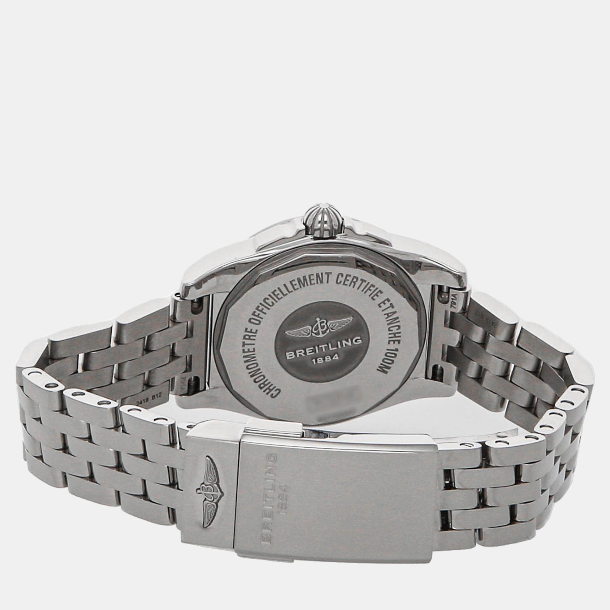 Breitling Black Stainless Steel Galactic W7234812B1A1 Quartz Women's Wristwatch 29 Mm