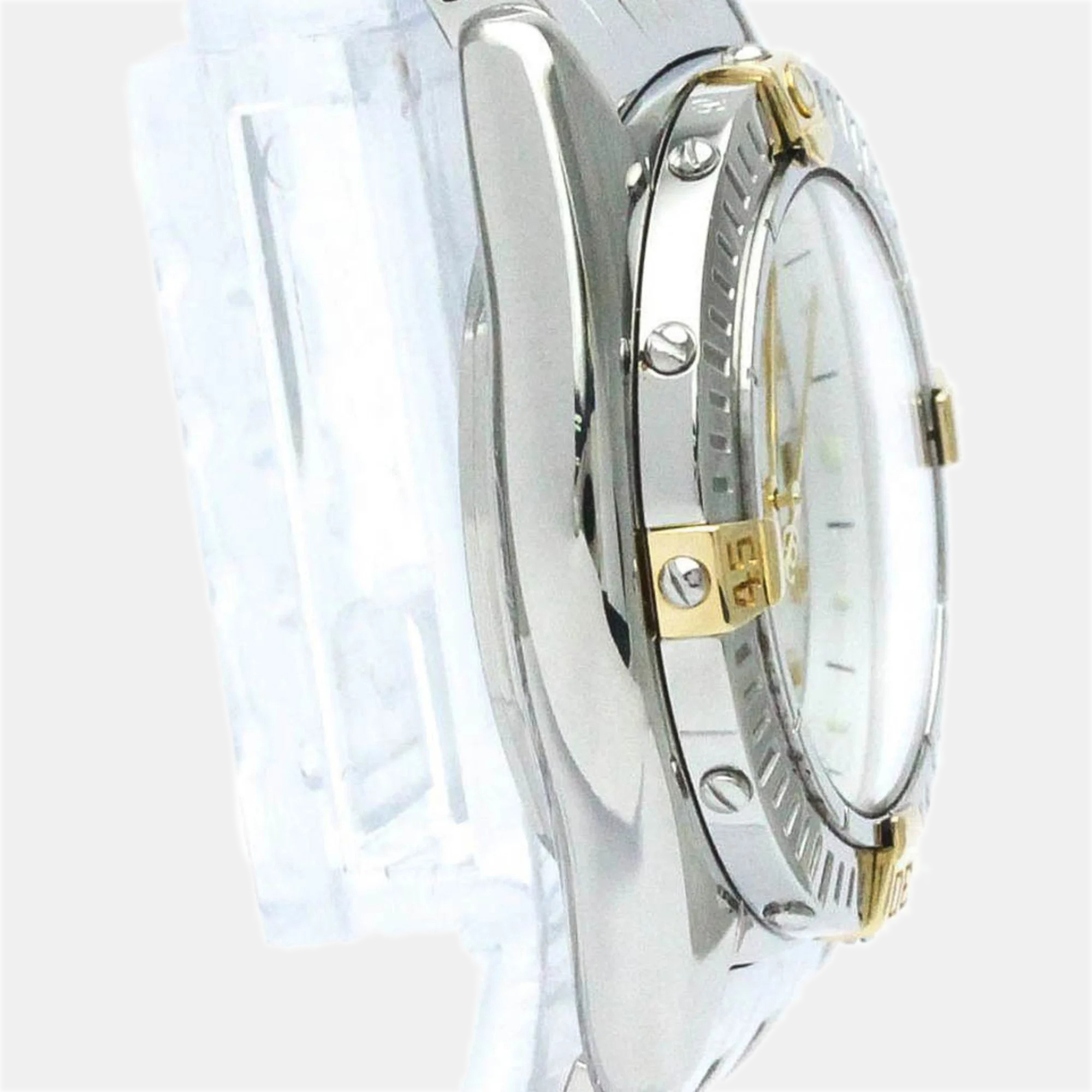 Breitling White Shell 18k Yellow Gold And Stainless Steel Callistino Quartz Women's Wristwatch 27 Mm