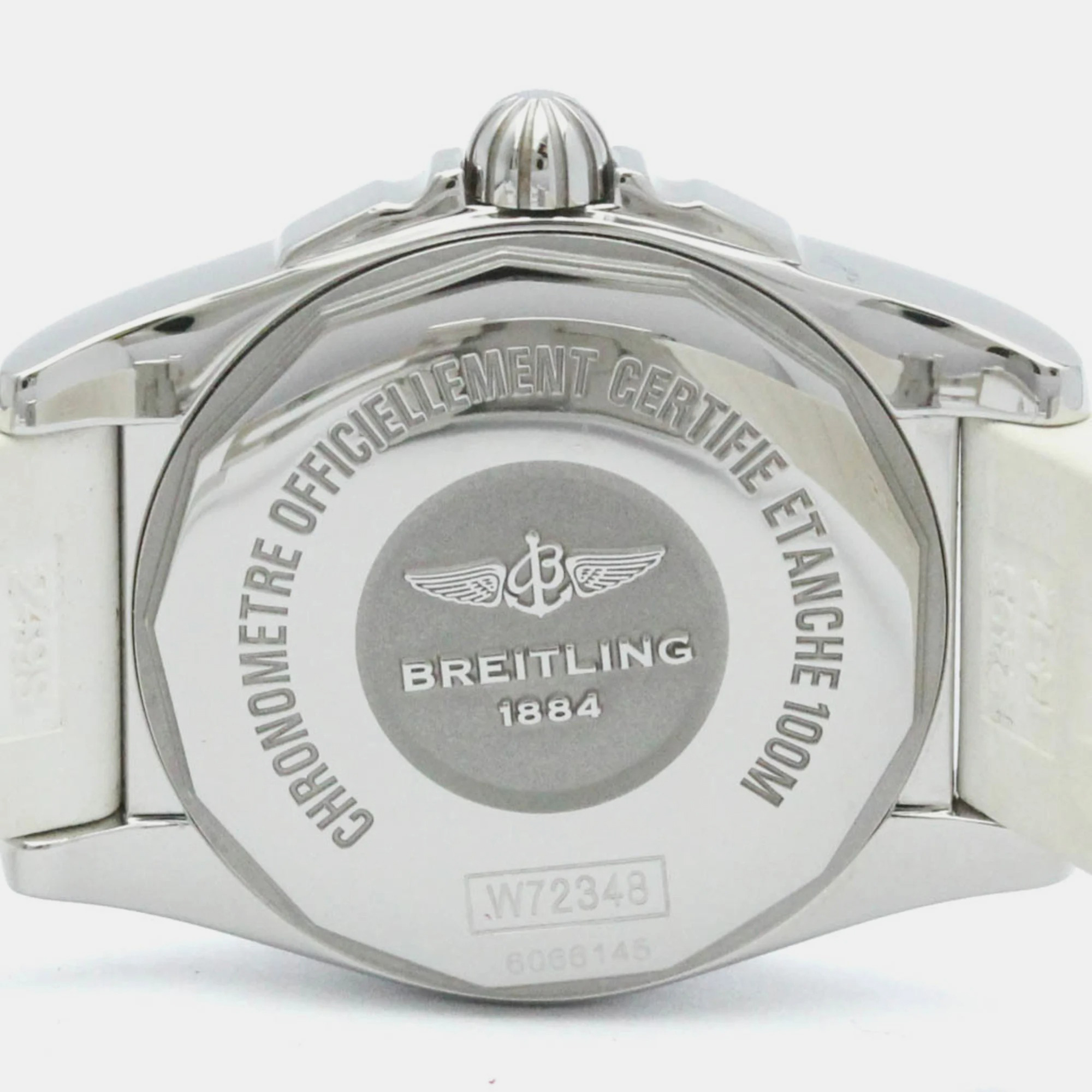 Breitling White Shell Stainless Steel Galactic W72348 Quartz Women's Wristwatch 27 Mm
