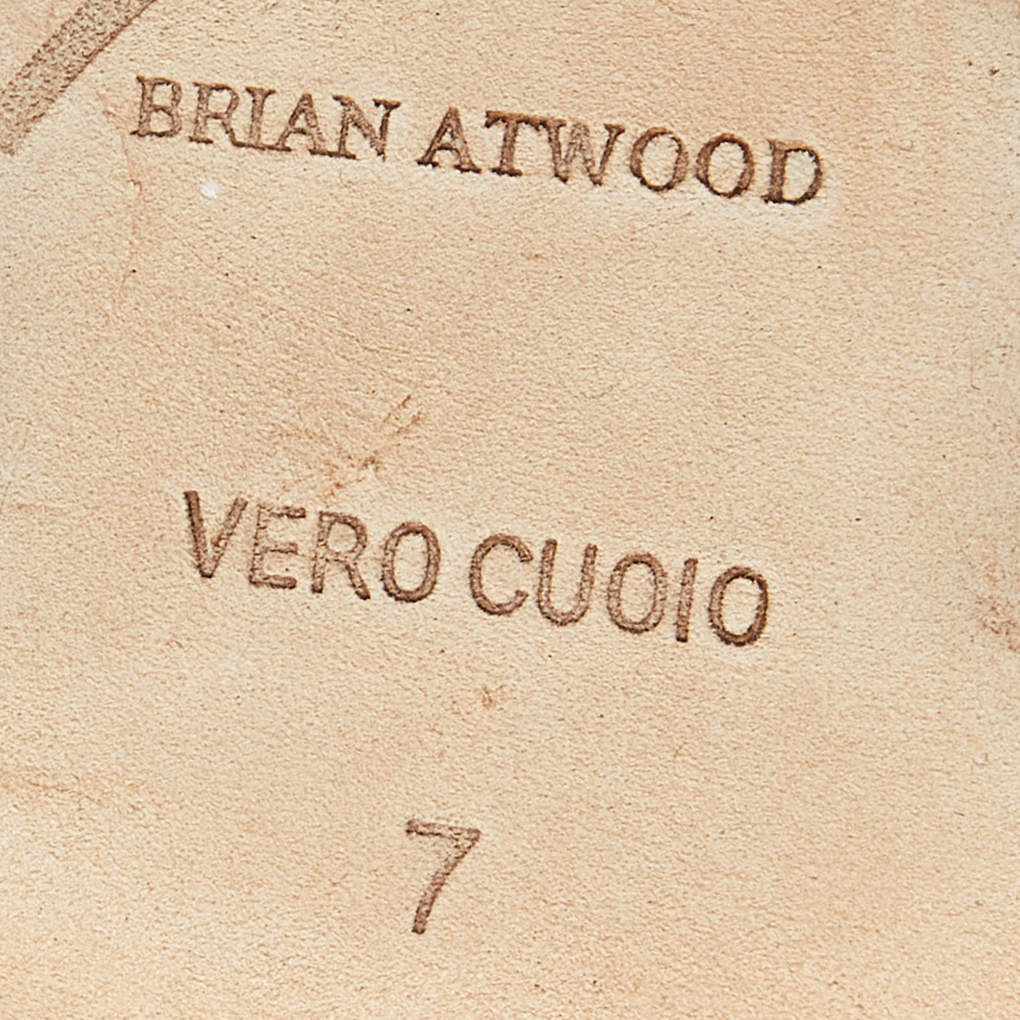 Brian Atwood Holographic Lurex Fabric Platform Pumps Size 37.5
