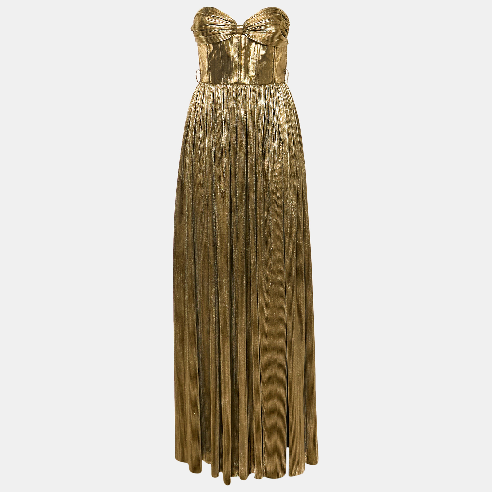 Bronx & Branco Metallic Lurex Plisse Florence Strapless Gown S
Bronx & Branco Metallic Lurex Plisse Florence Strapless Gown S