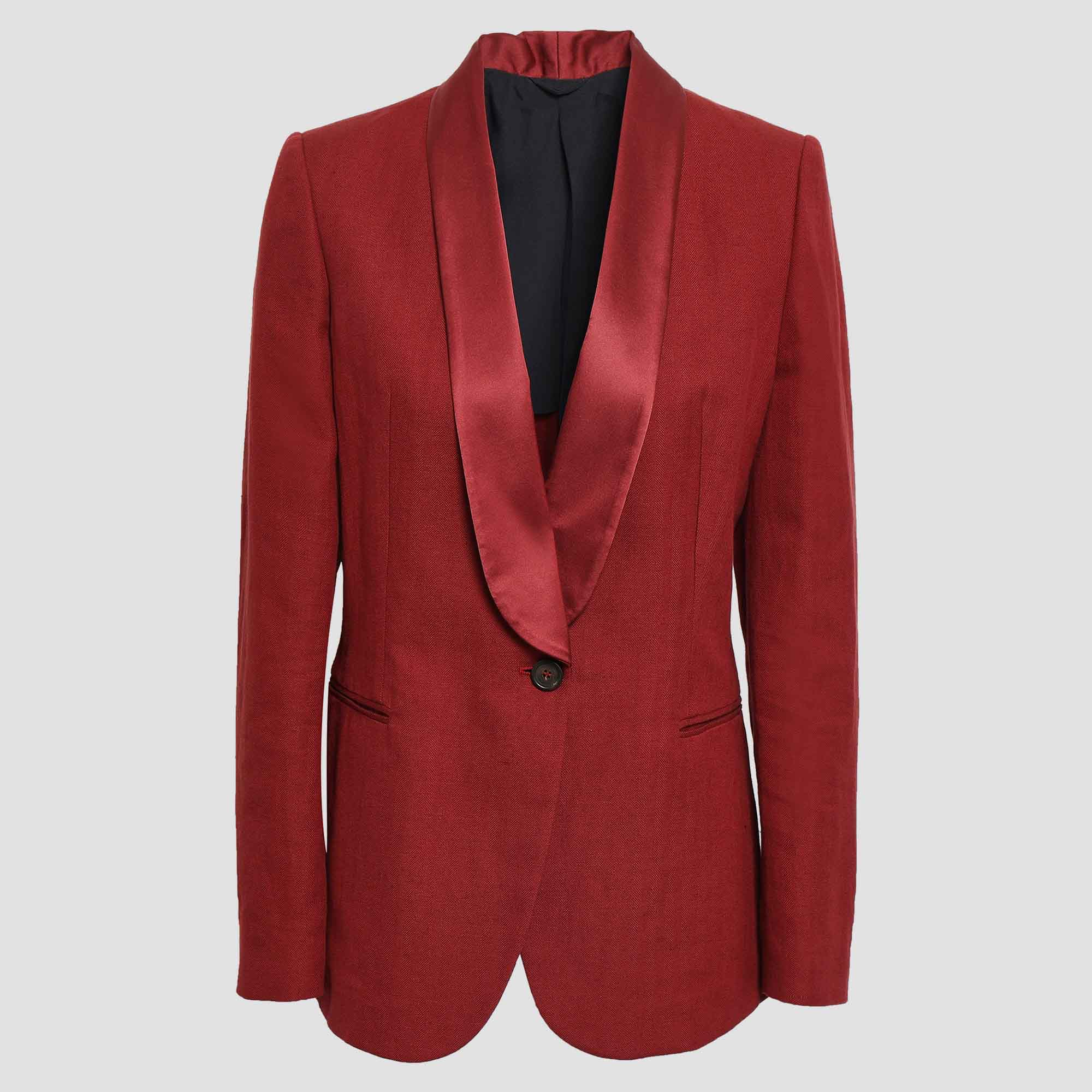 

Brunello Cucinelli Cotton Blazer 38, Red