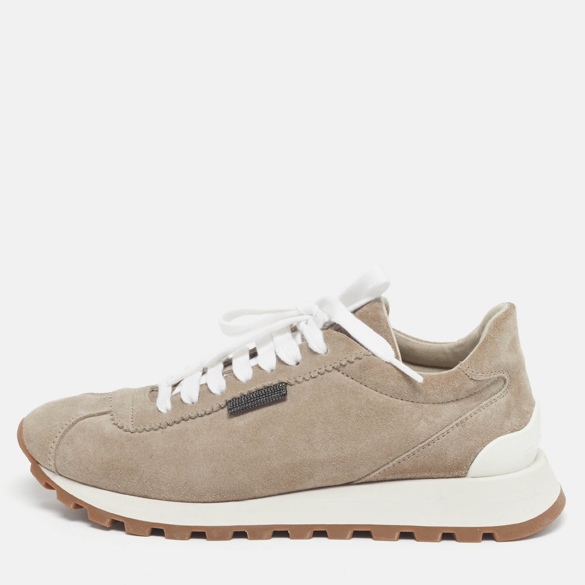 Brunello Cucinelli Grey Suede Monili Lace Up Sneakers Size
Brunello Cucinelli Grey Suede Monili Lace Up Sneakers Size