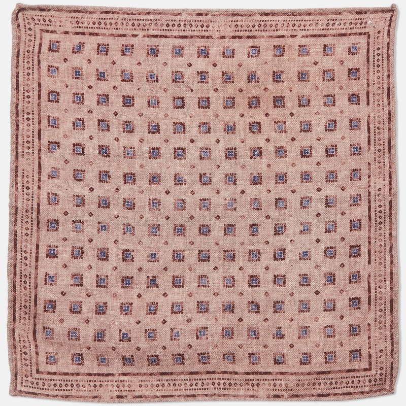 Brunello cucinelli pink printed wool handkerchief