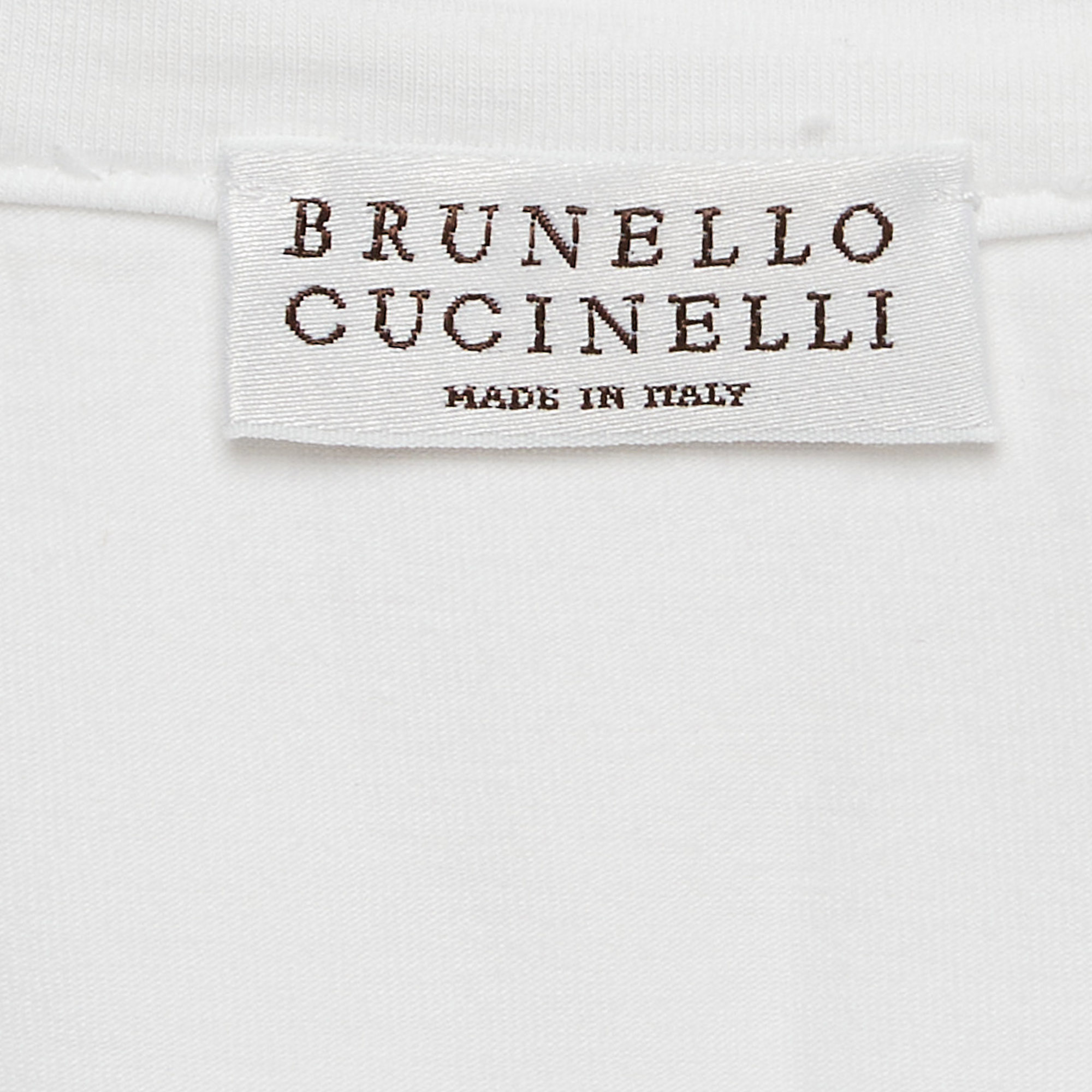 Brunello Cucinelli White Cotton Slim Fit Crew Neck T-Shirt L