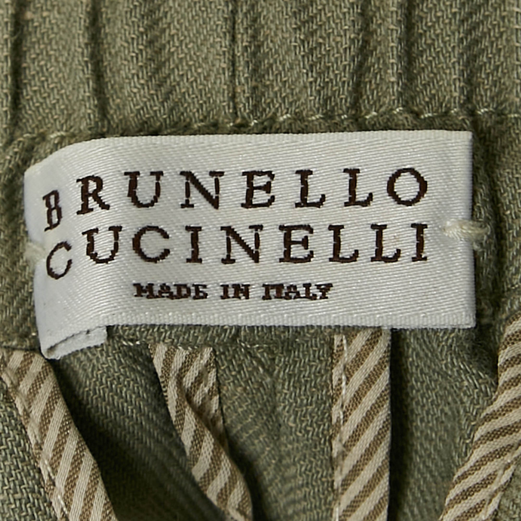 Brunello Cucinelli Grey Linen Blend Pants S