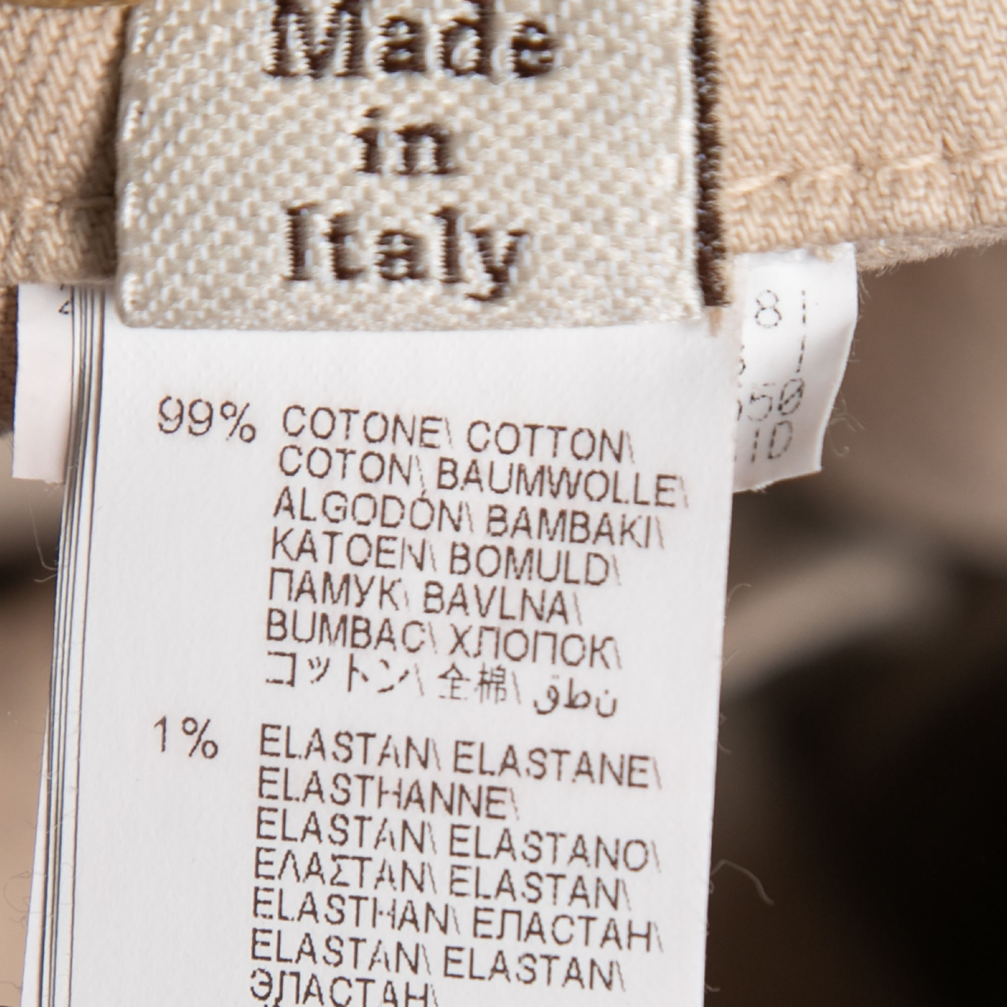 Brunello Cucinelli Beige Cotton Bead Trim Detail Trousers XL