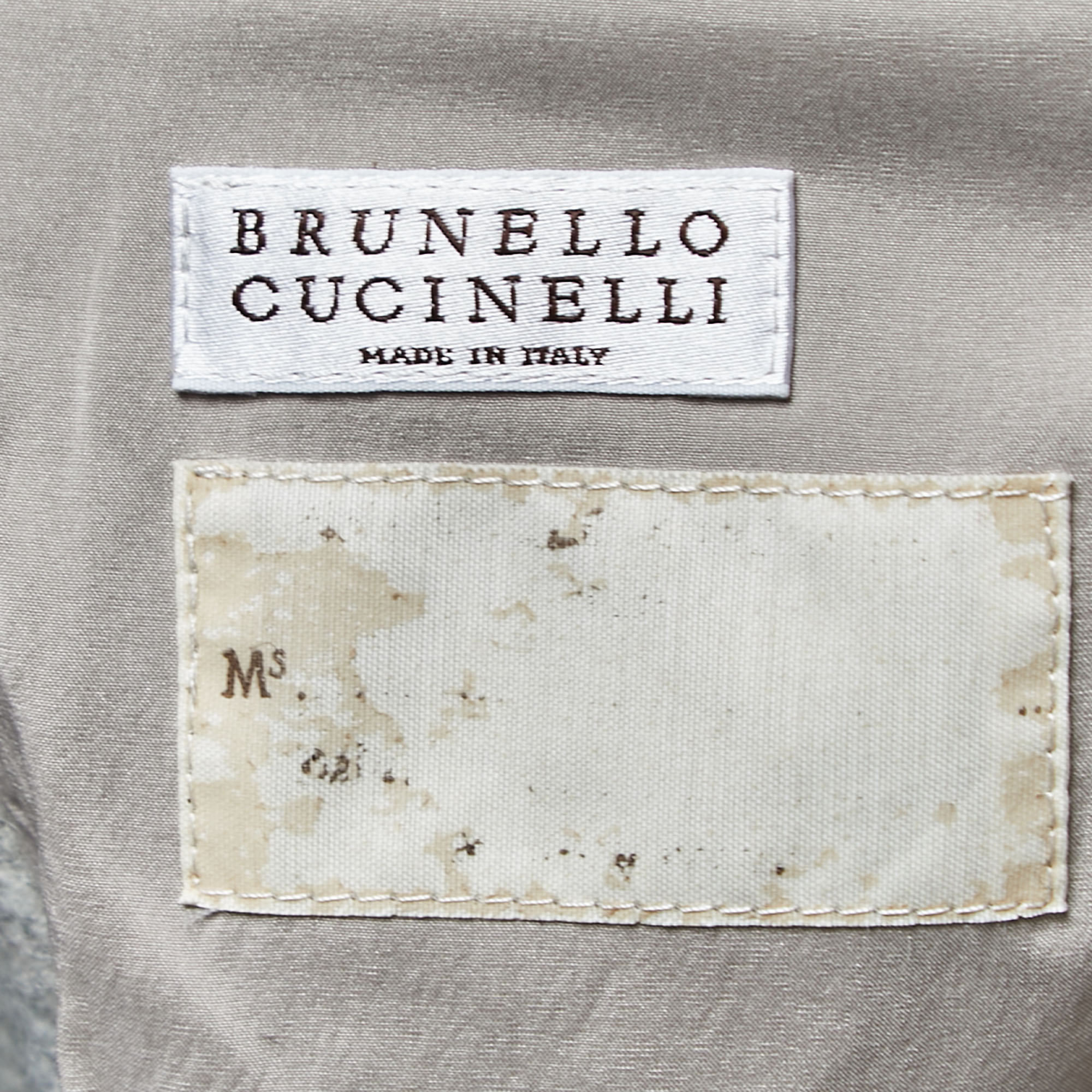 Brunello Cucinelli Grey Alpaca Mid-Length Coat M