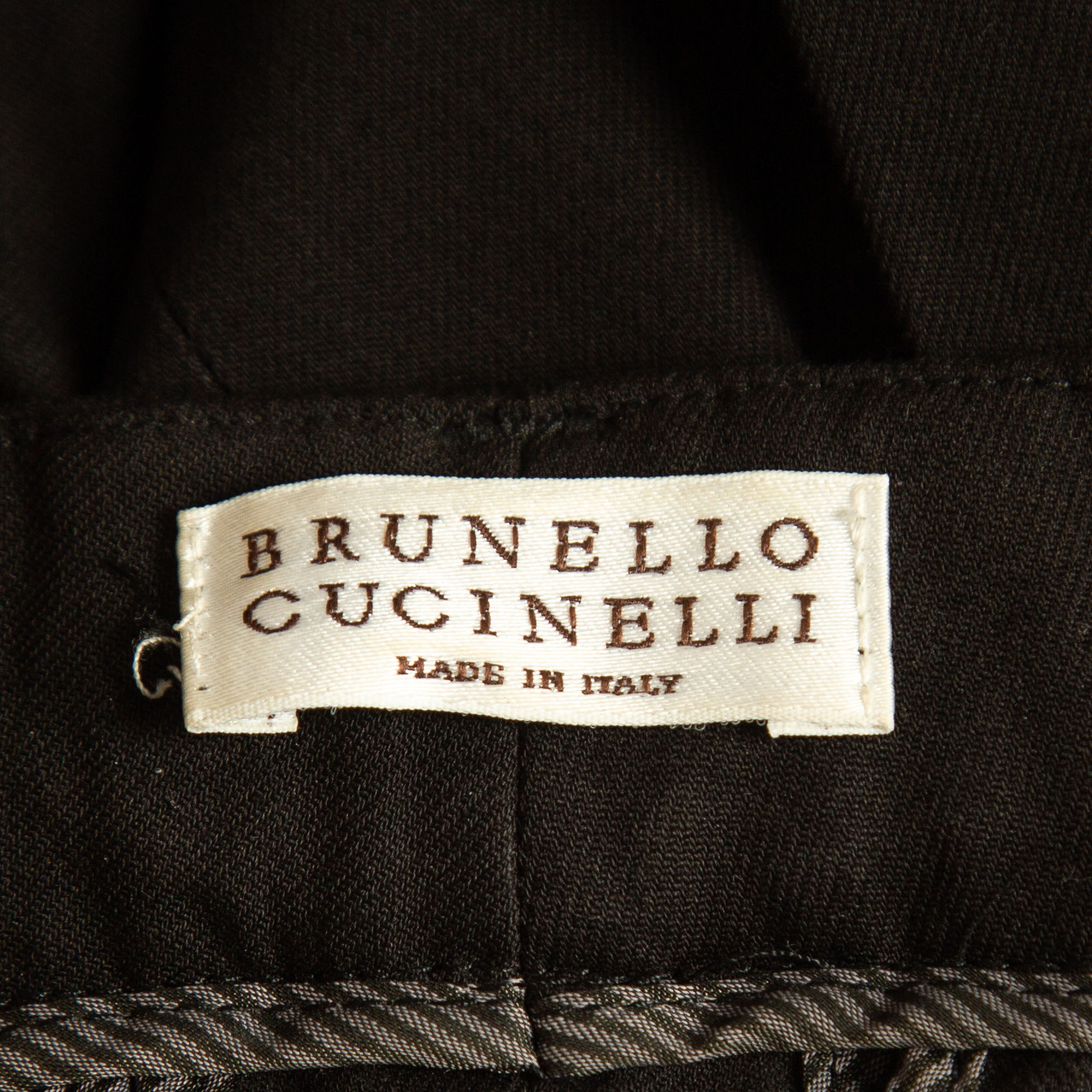 Brunello Cucinelli Black Cotton Flared Trousers S