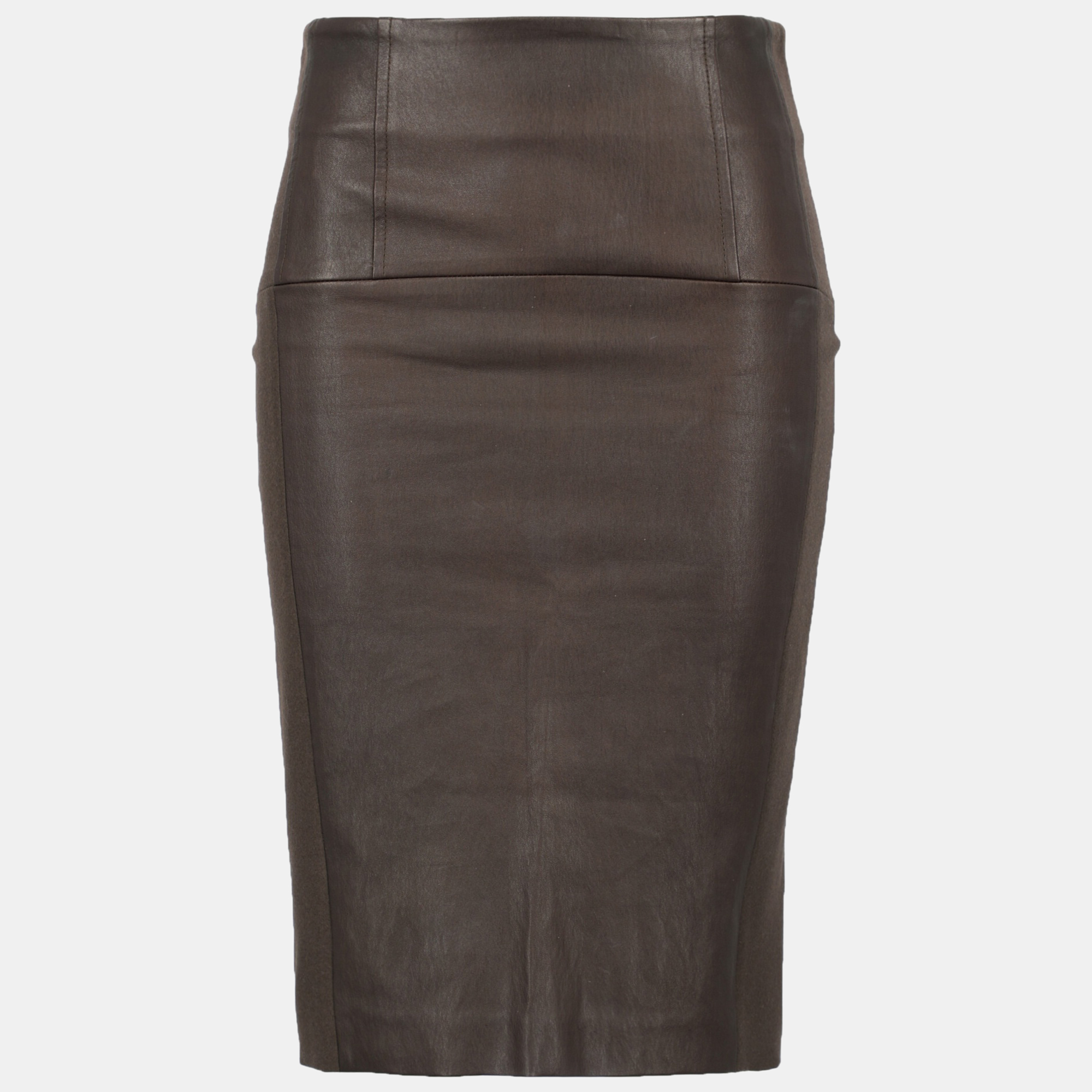 Brunello Cucinelli  Women's Leather Midi Skirt - Brown - S