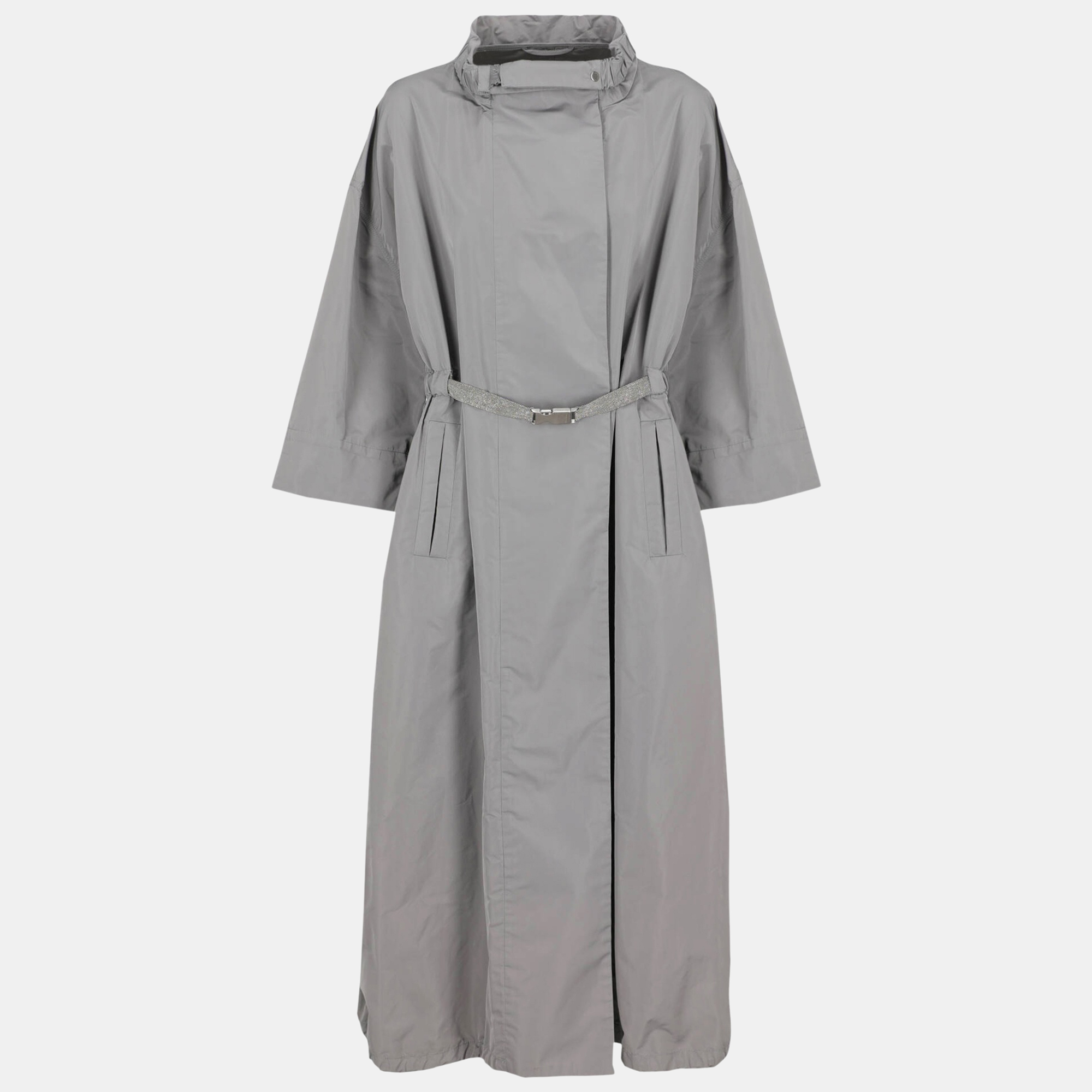 Brunello Cucinelli  Women's Synthetic Fibers Raincoat - Grey - L