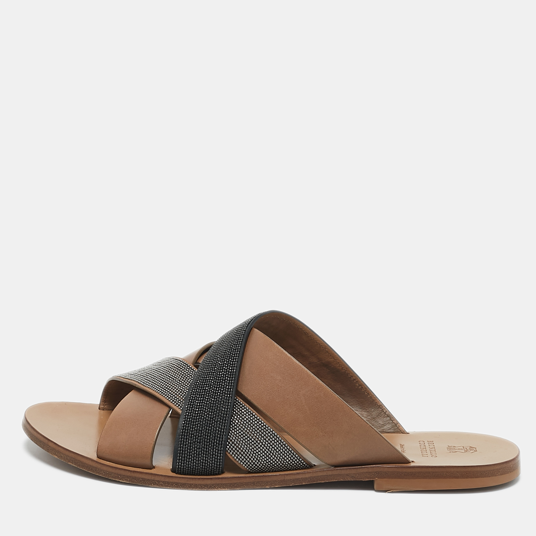 Brunello Cucinelli Multicolor Beads and Leather Crossover Flat Sandals Size
Brunello Cucinelli Multicolor Beads and Leather Crossover Flat Sandals Size