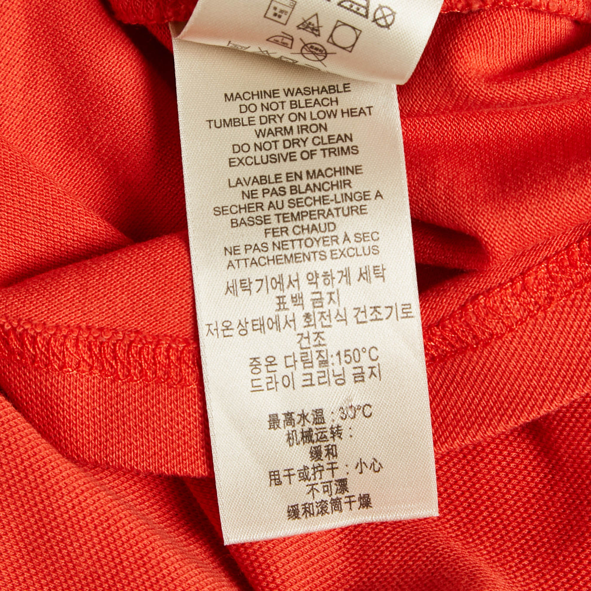 Burberry Brit Orange Cotton Knit Contrast Collar Top M