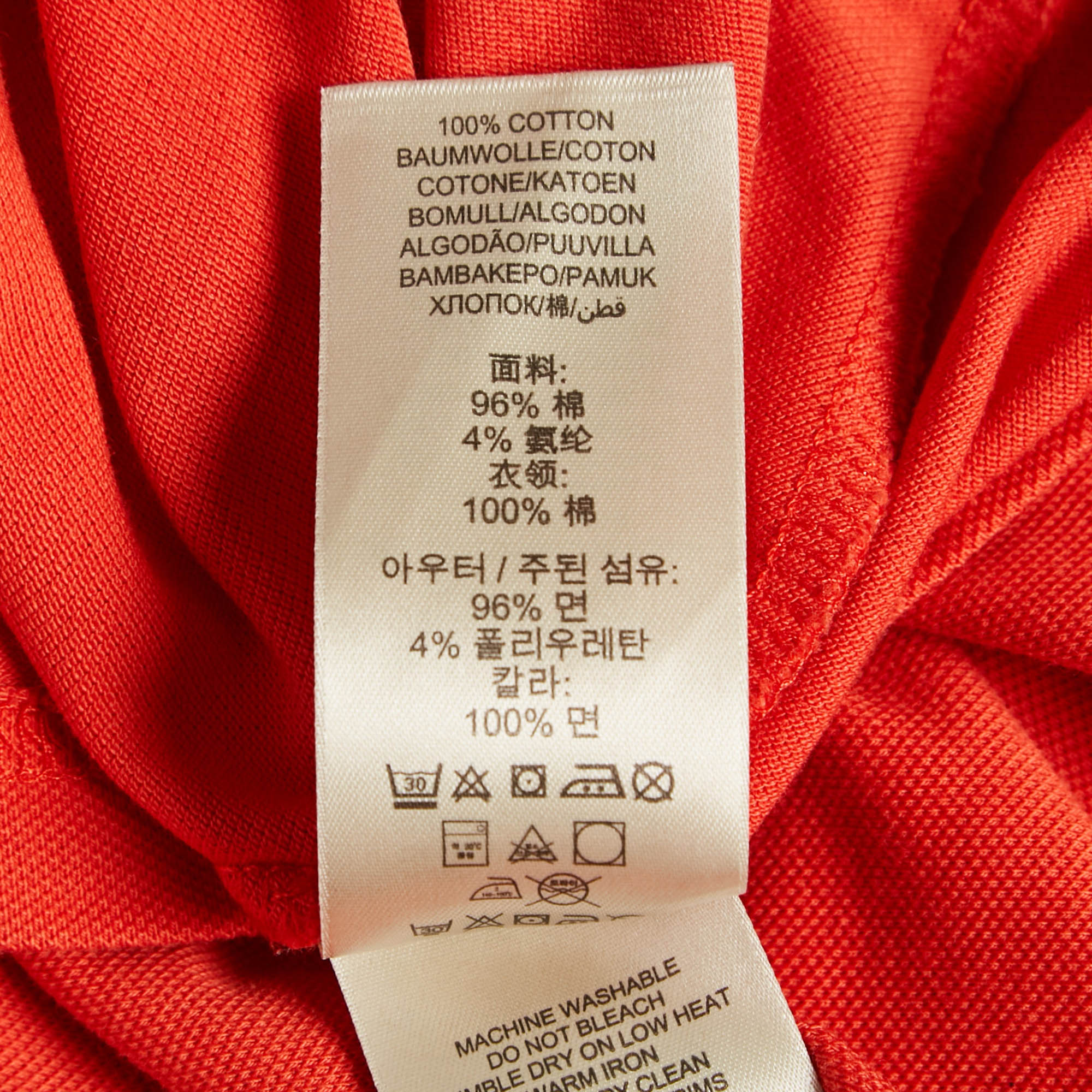 Burberry Brit Orange Cotton Knit Contrast Collar Top M