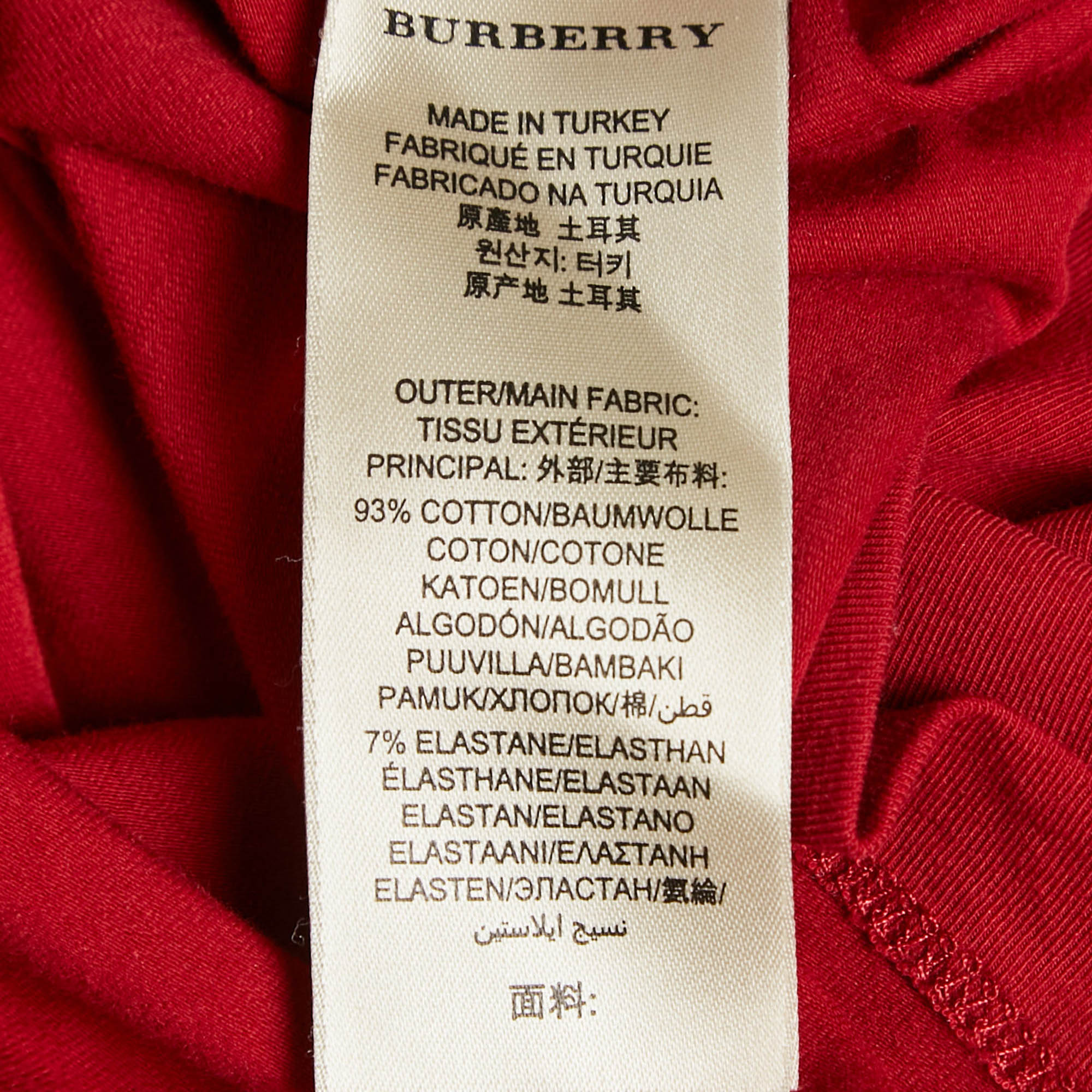 Burberry Brit Red Jersey Crewneck T-Shirt XS