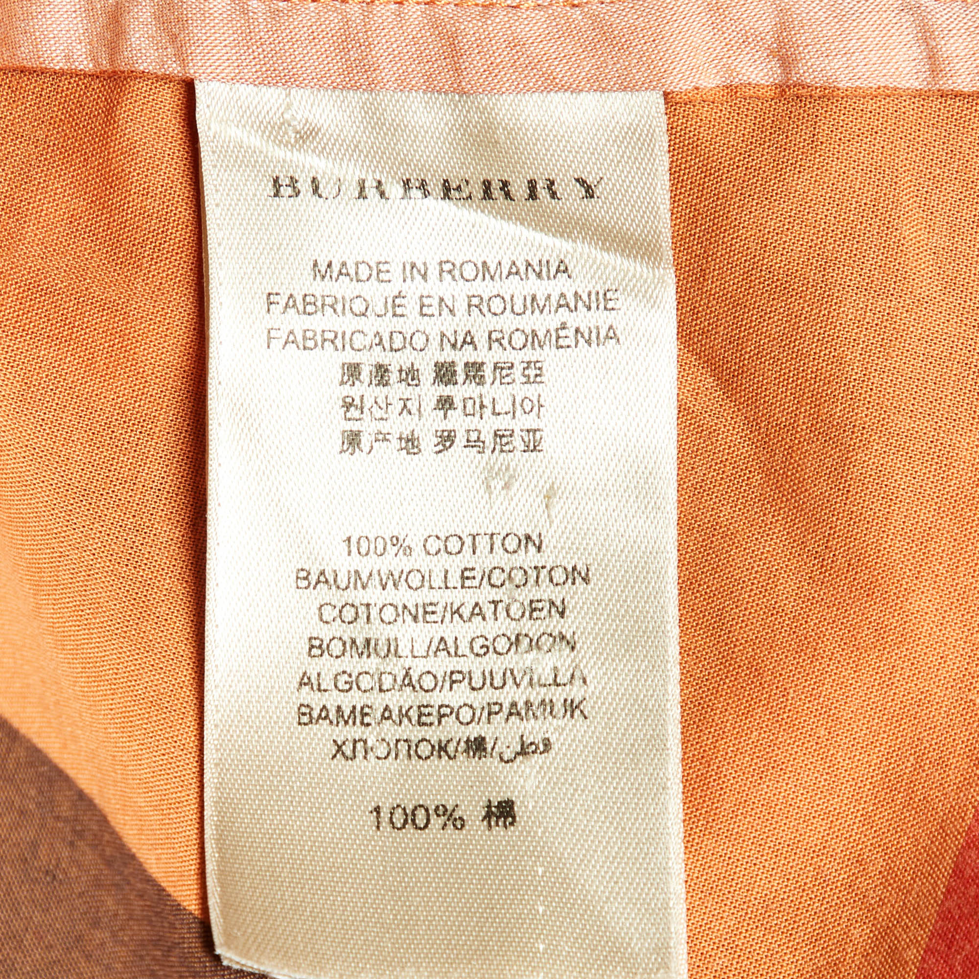 Burberry Brit Orange Nova Checks Cotton Shirt L