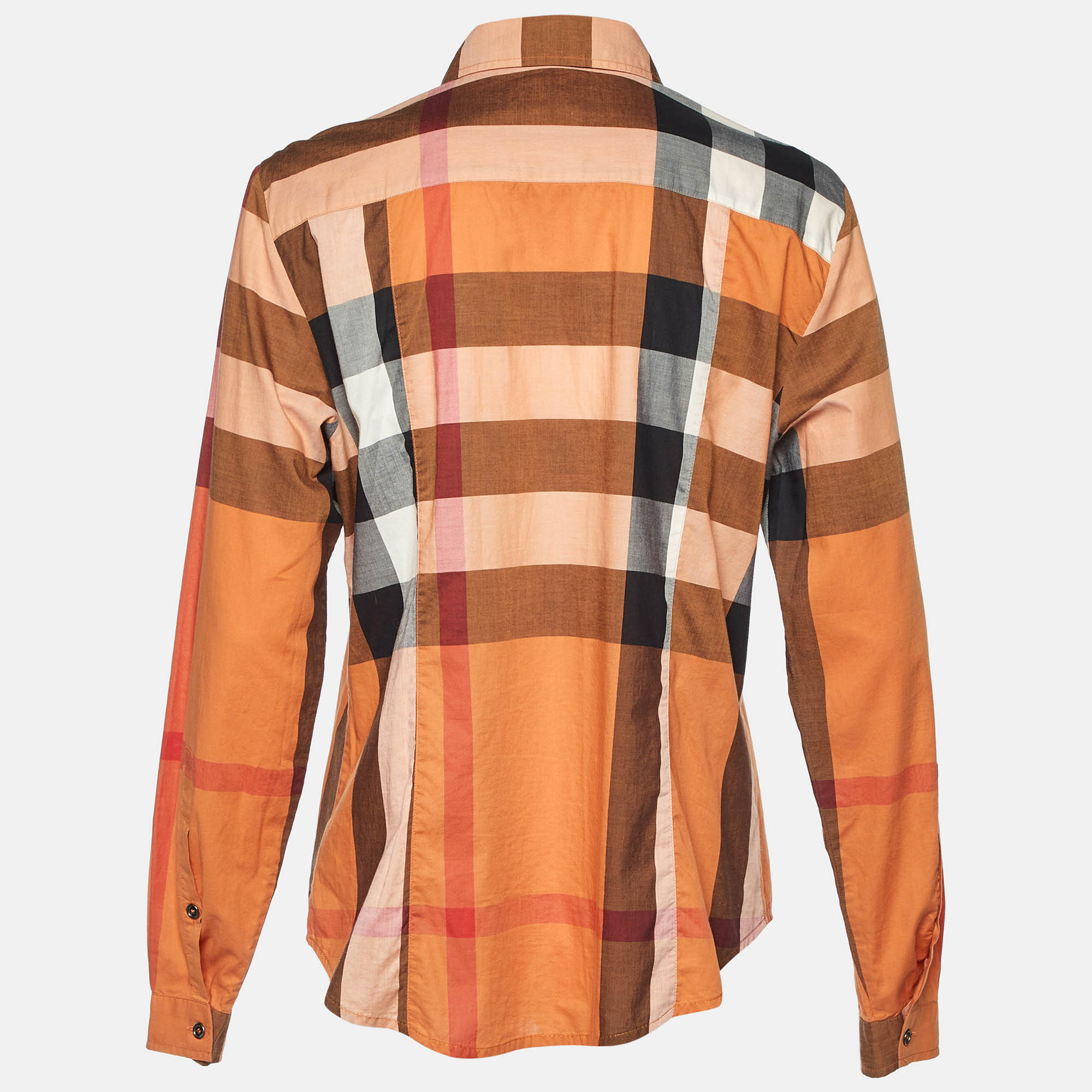 Burberry Brit Orange Nova Checks Cotton Shirt L