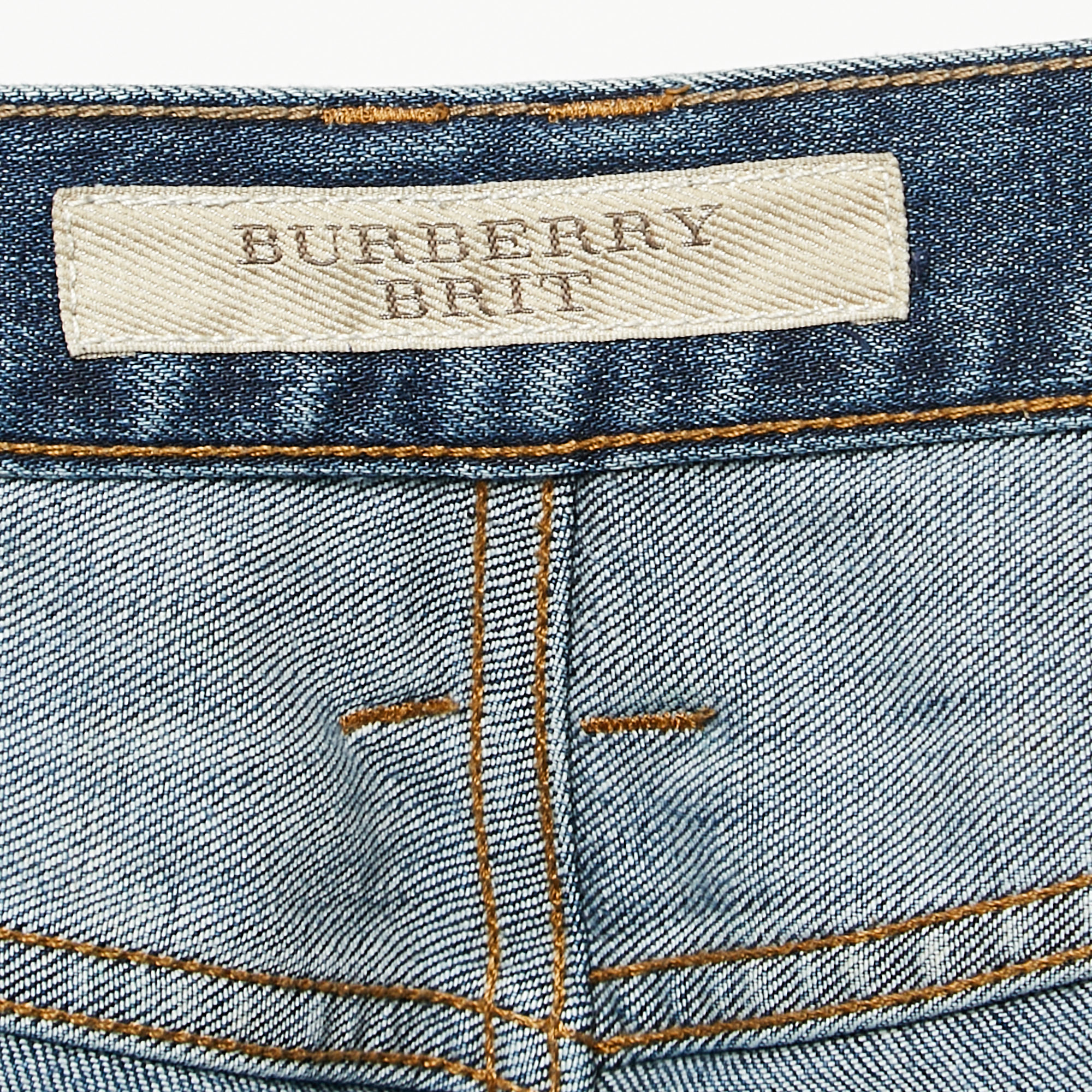 Burberry Brit Blue Denim Relax Skinny Fit Jeans S Waist 26