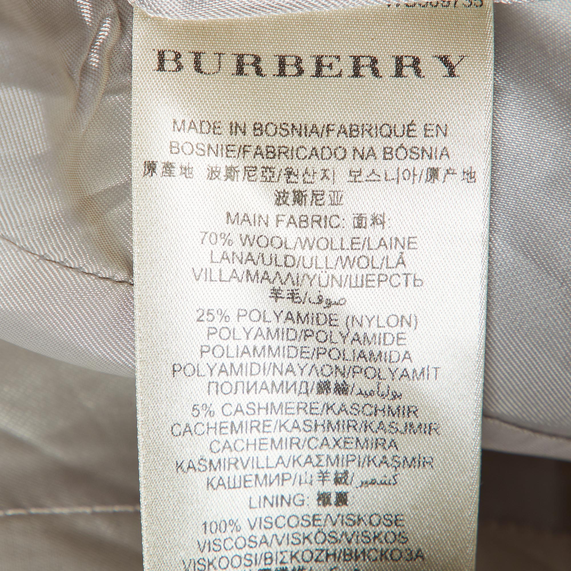 Burberry Brit Beige Wool Double Breasted Coat L