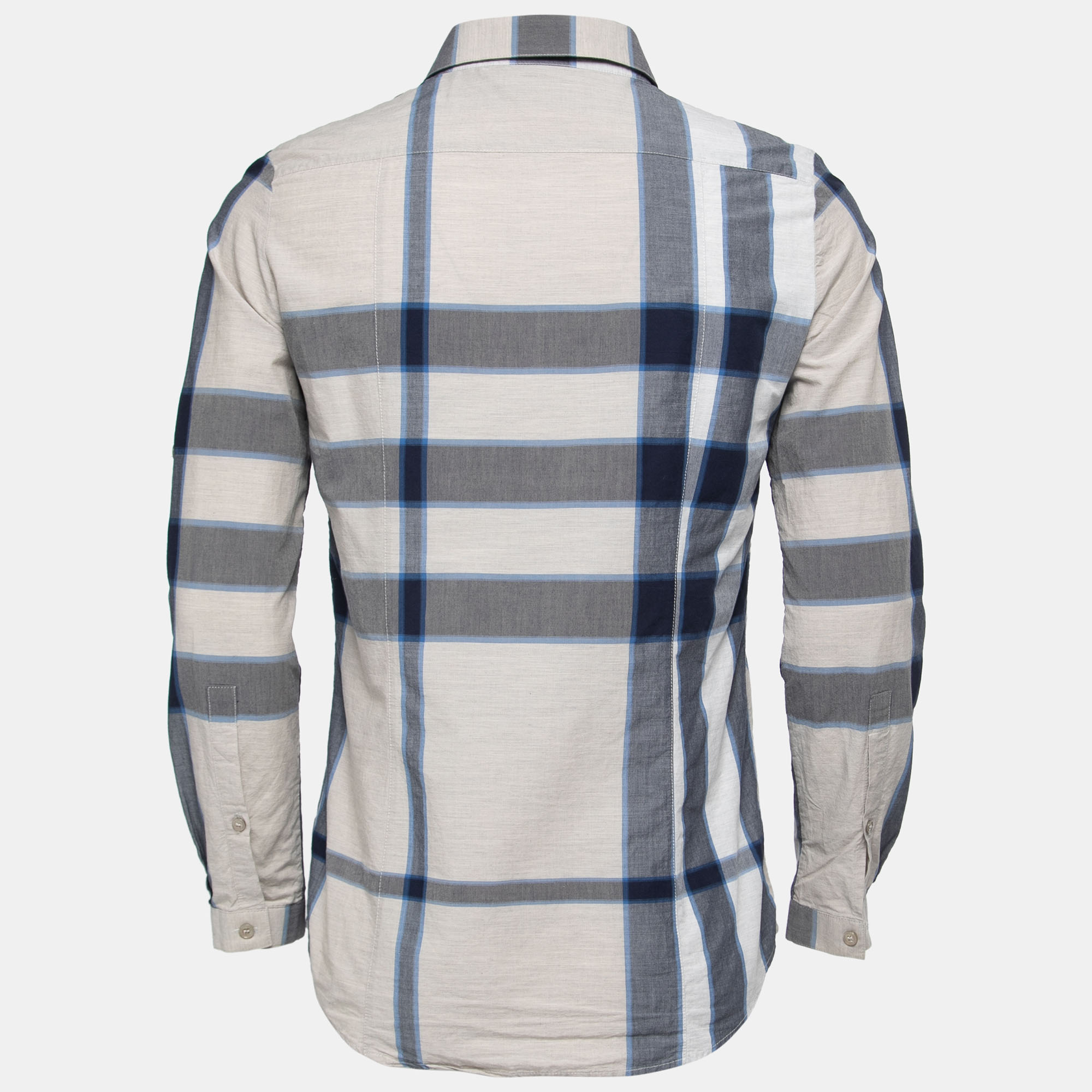 

Burberry Brit Grey & Blue Checked Cotton Button Front Shirt