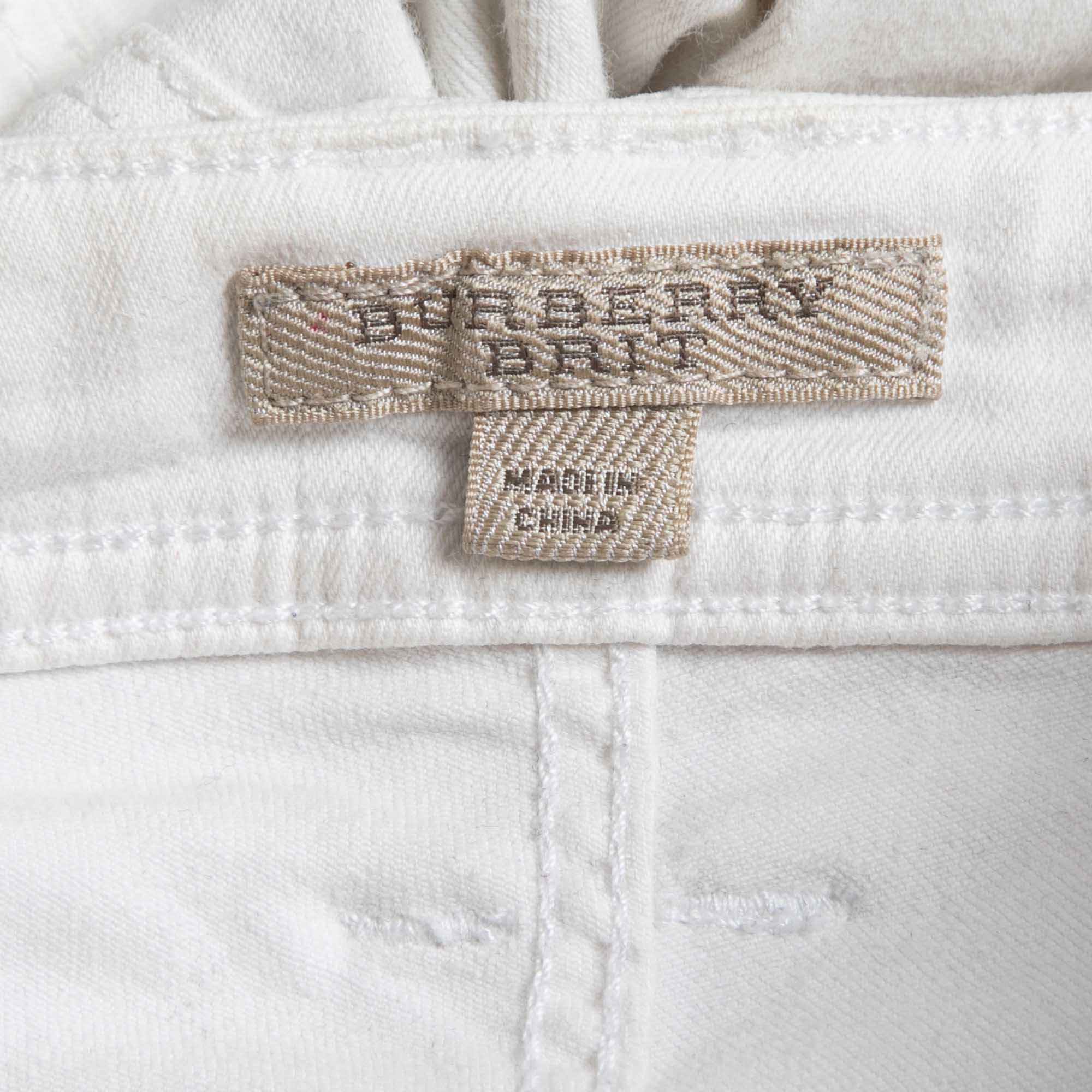 Burberry Brit White Denim Alperton Cropped Jeans S Waist 27
