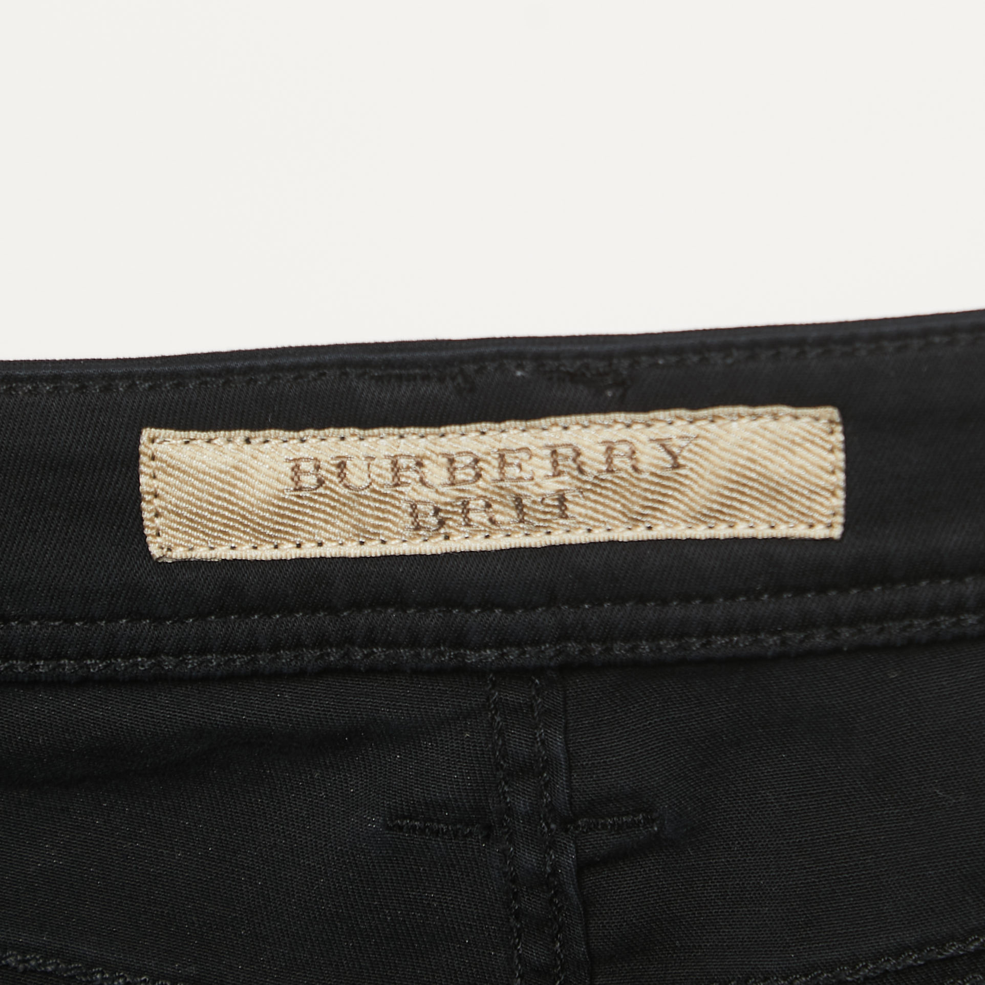 Burberry Brit Black Synthetic Coated Low Rise Jeans L Waist 32