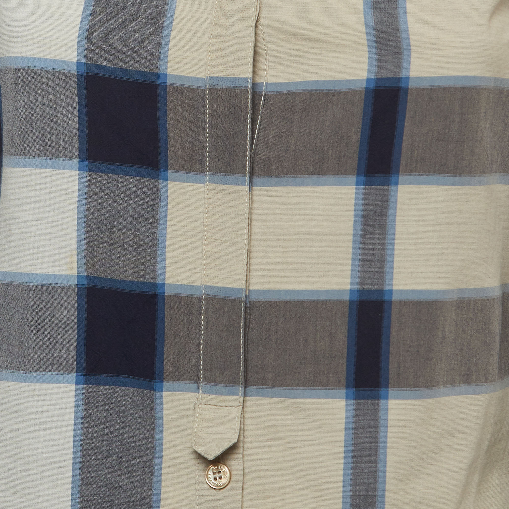 Burberry Brit Grey Checked Button Front Shirt XXS