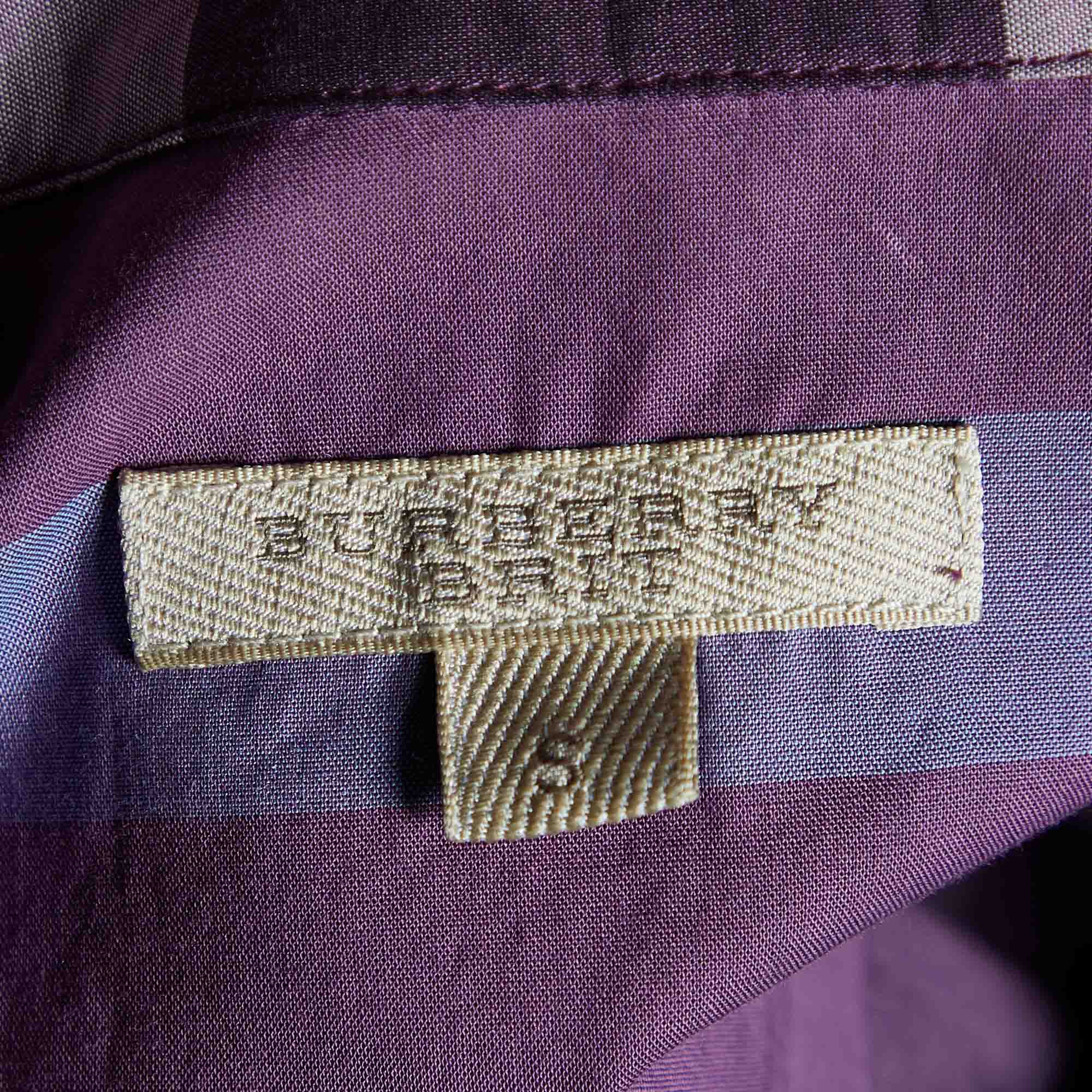 Burberry Brit Purple Checked Cotton Long Sleeve Shirt S