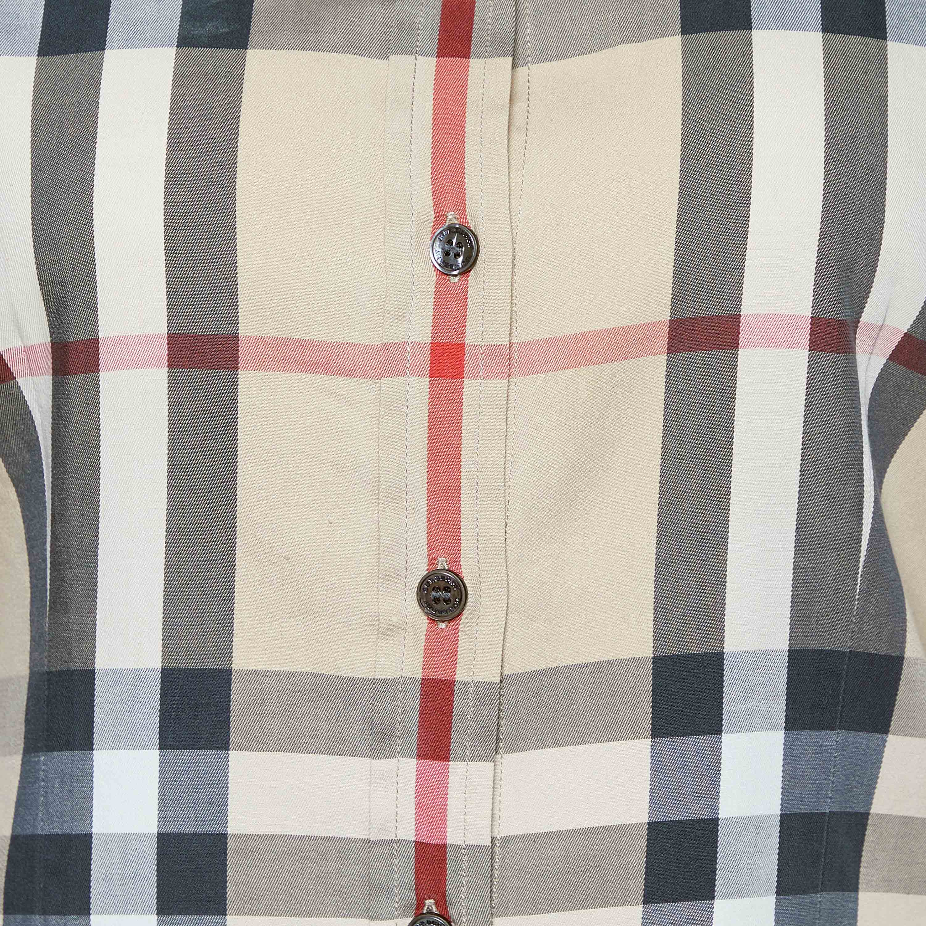 Burberry Brit Beige Nova Checks Cotton Shirt XS