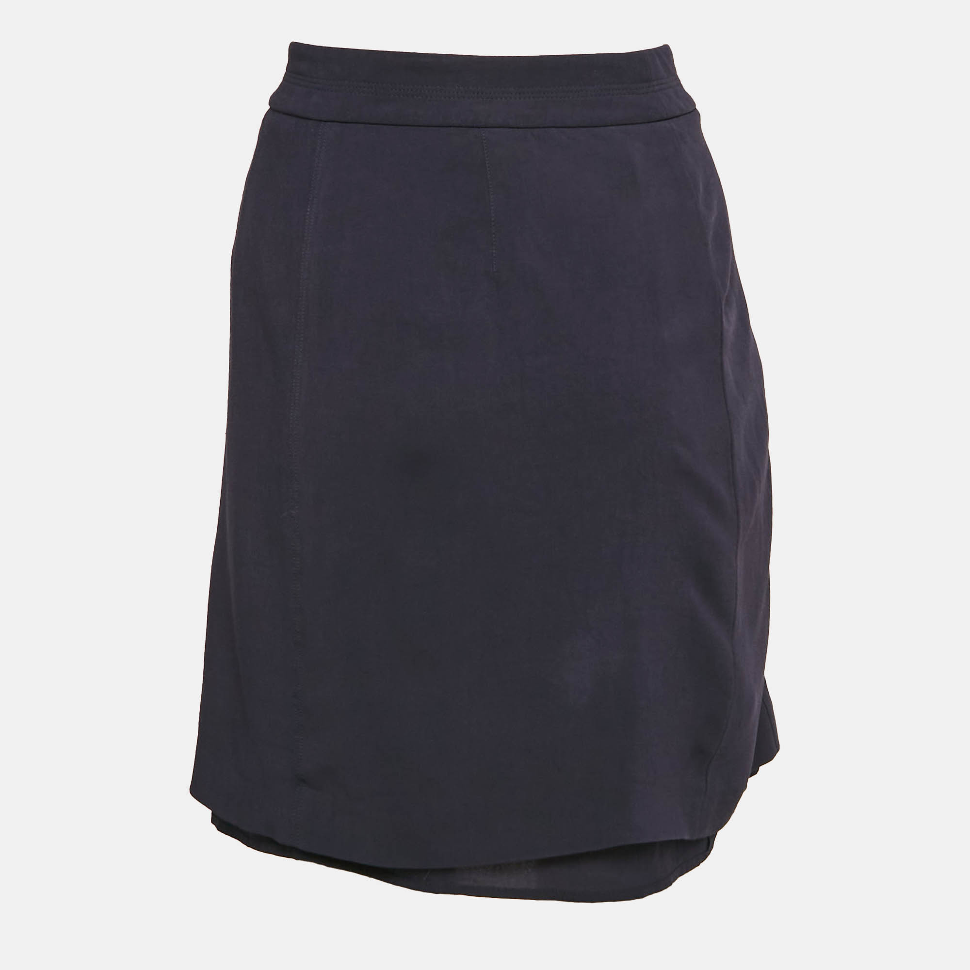 Burberry London Navy Blue Button Front Wrap Skirt S