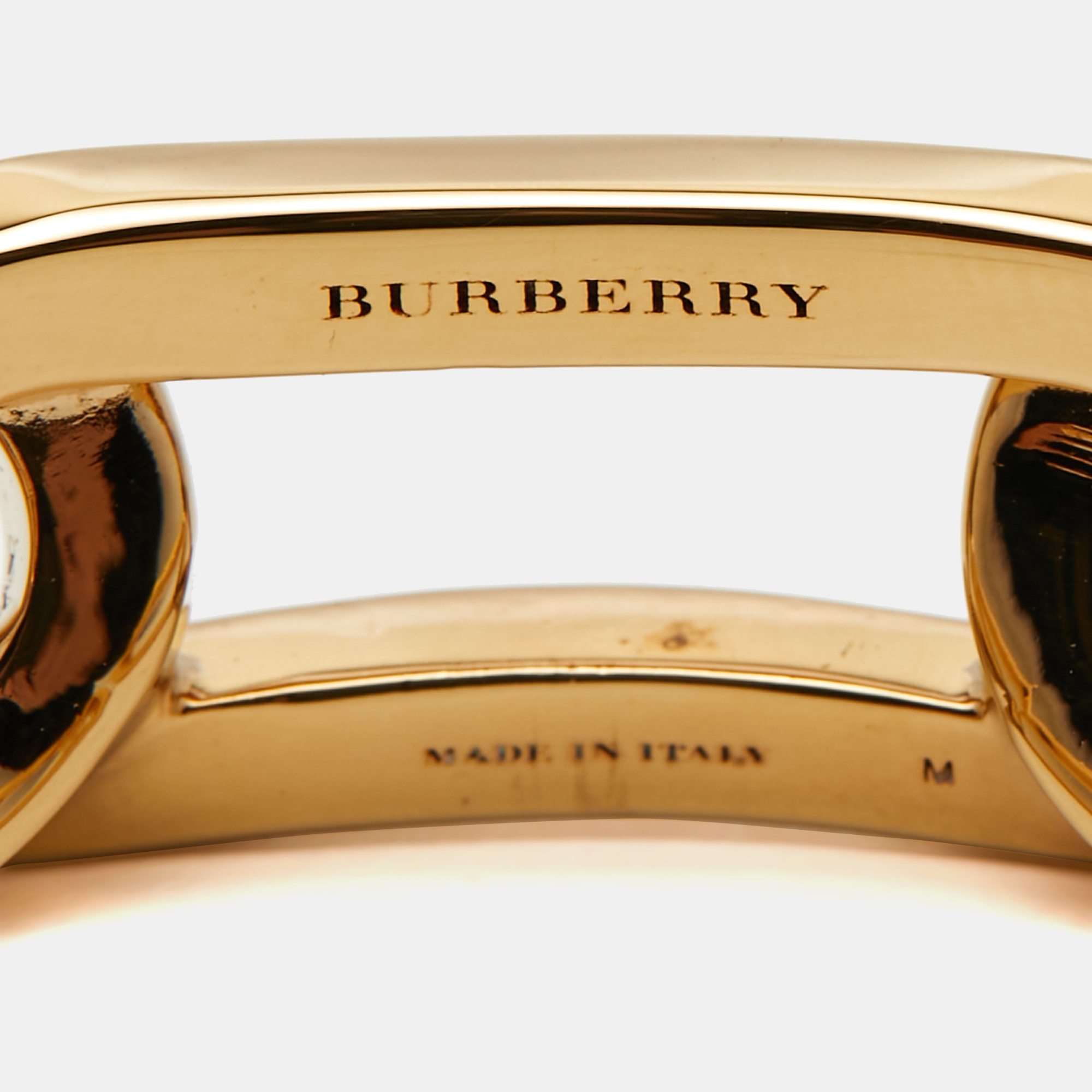 Burberry Chain Link Gold Tone Cuff Bracelet