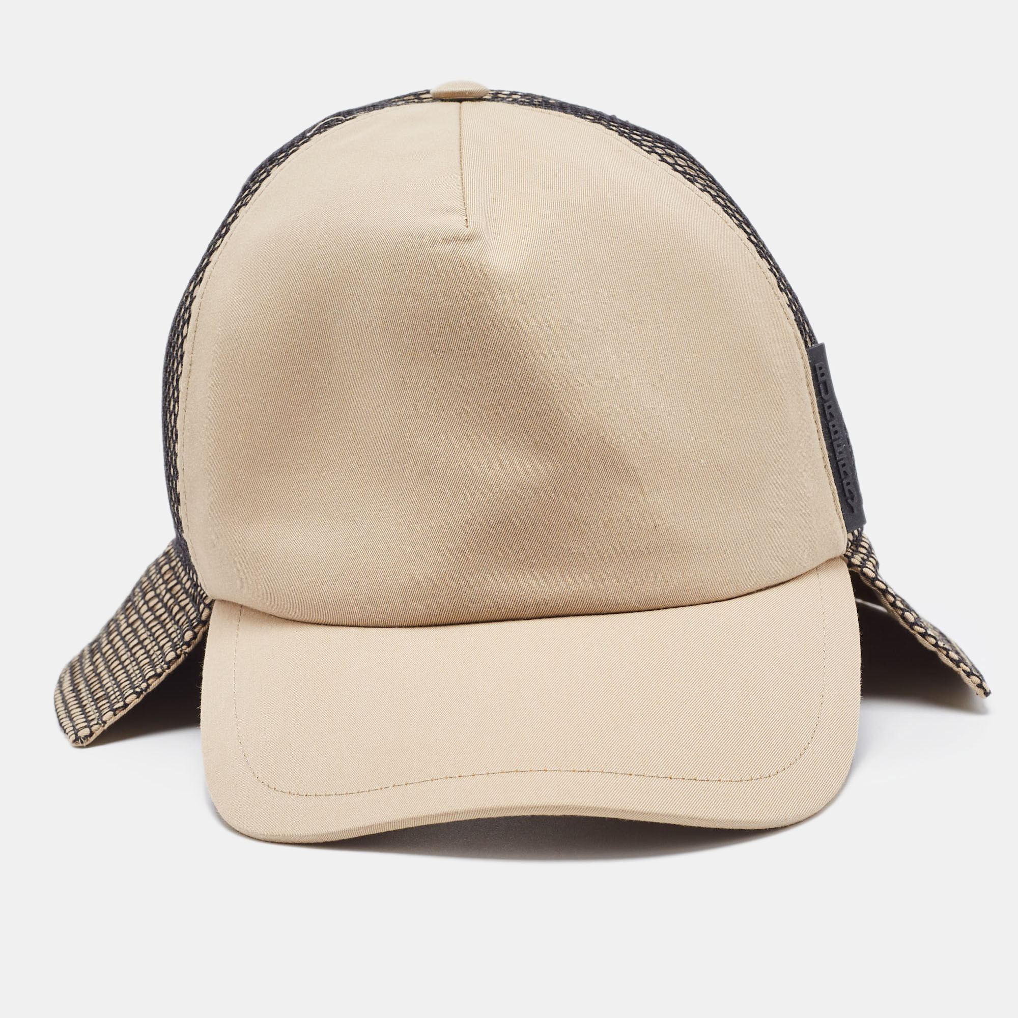 Burberry Beige Trucker Reconstructed Cotton Baseball Cap L