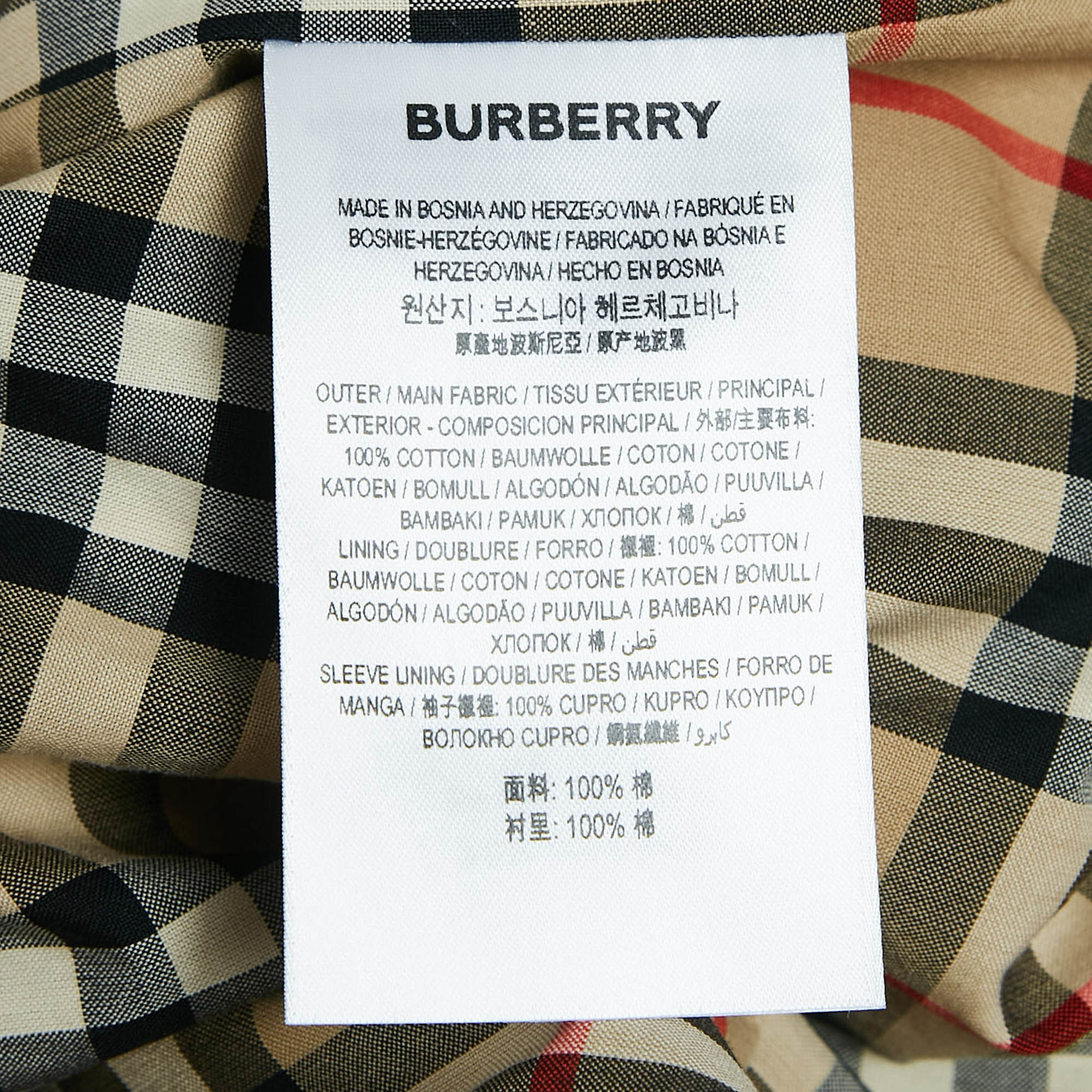 Burberry Honey Brown Cotton Islington Trench Coat XL