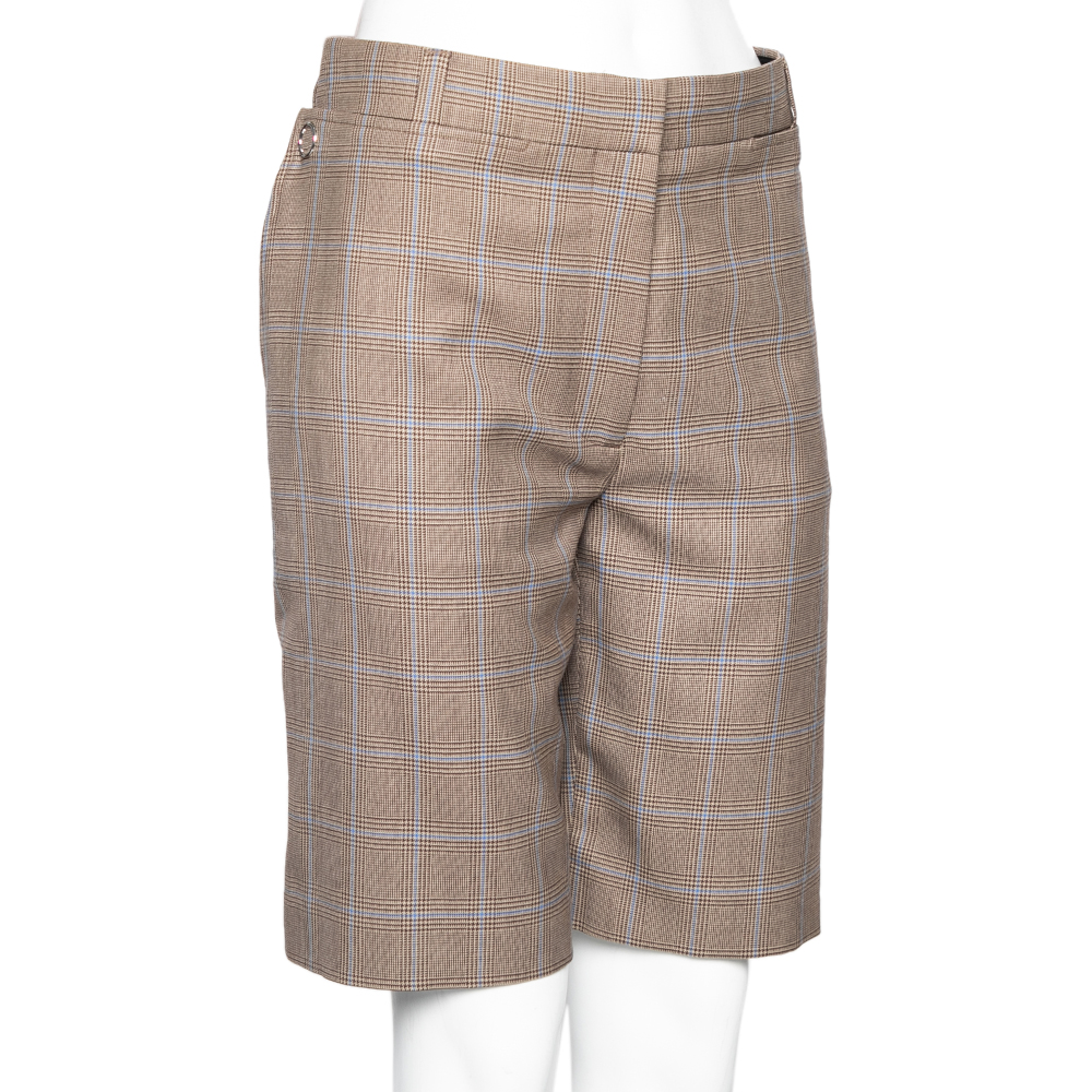 

Burberry Brown Prince of Wales Checkered Wool Short
