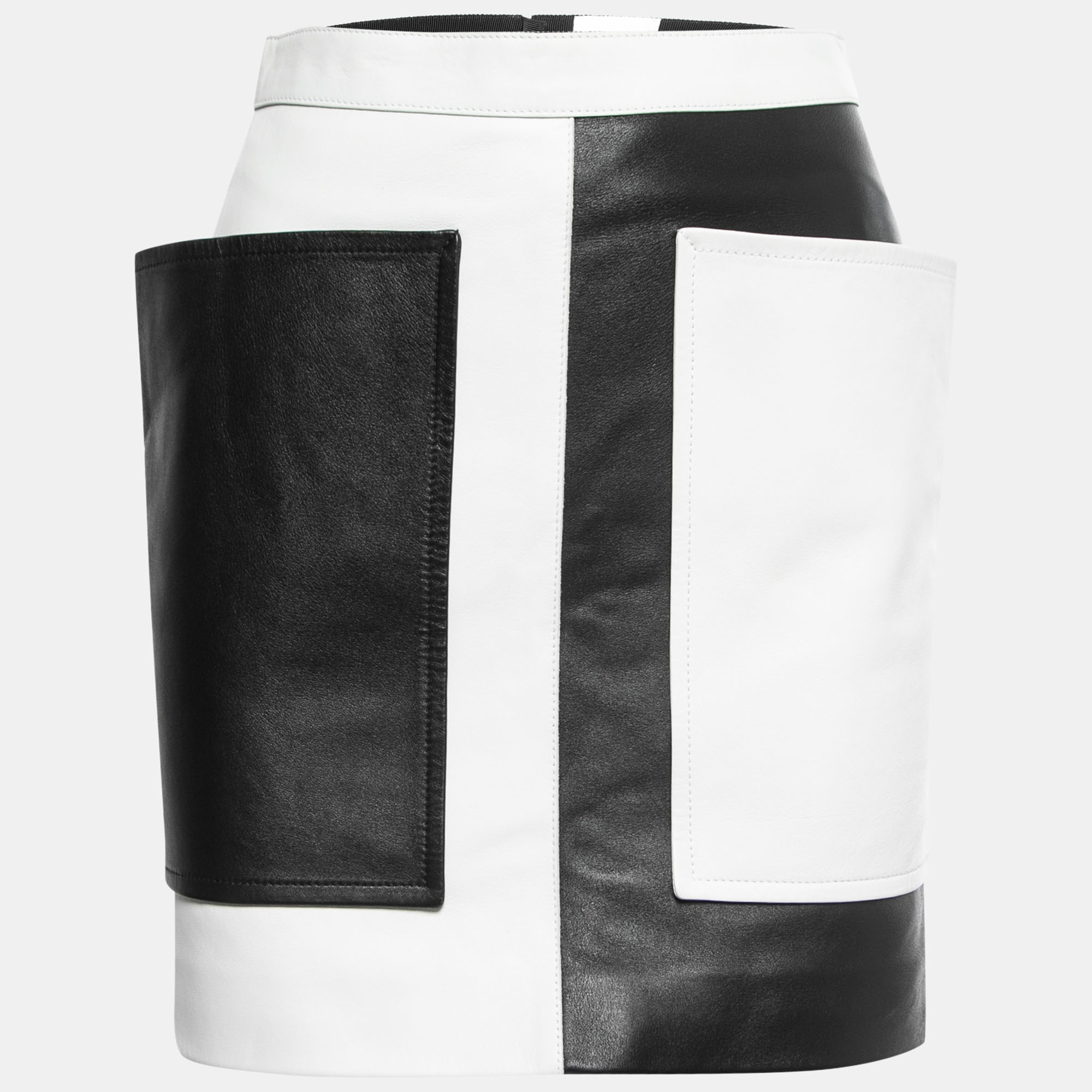 Burberry color block leather overlay detail short skirt xs