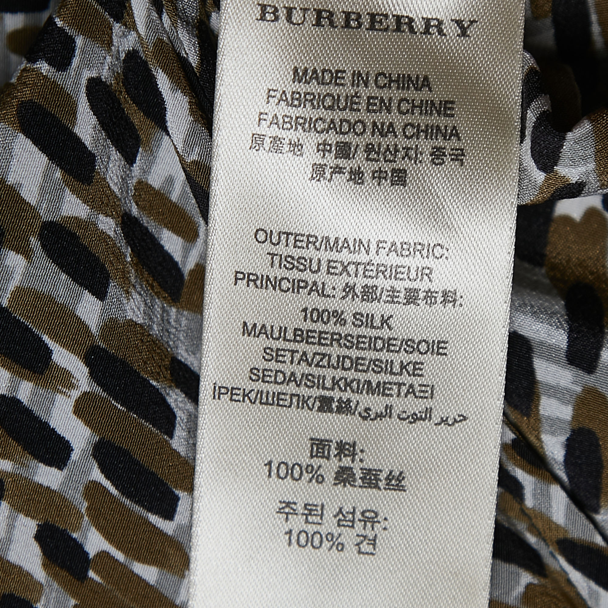 Burberry Multicolor Printed Silk Sleeveless A-Line Top L
