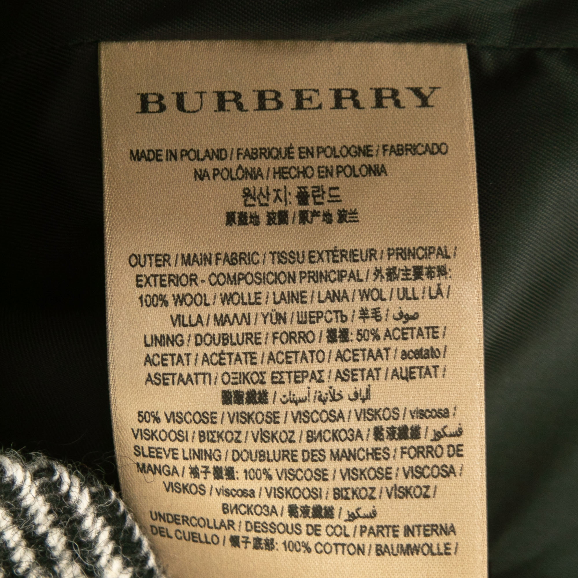 Burberry Black/White Patterned Wool Ruffled Jacket M