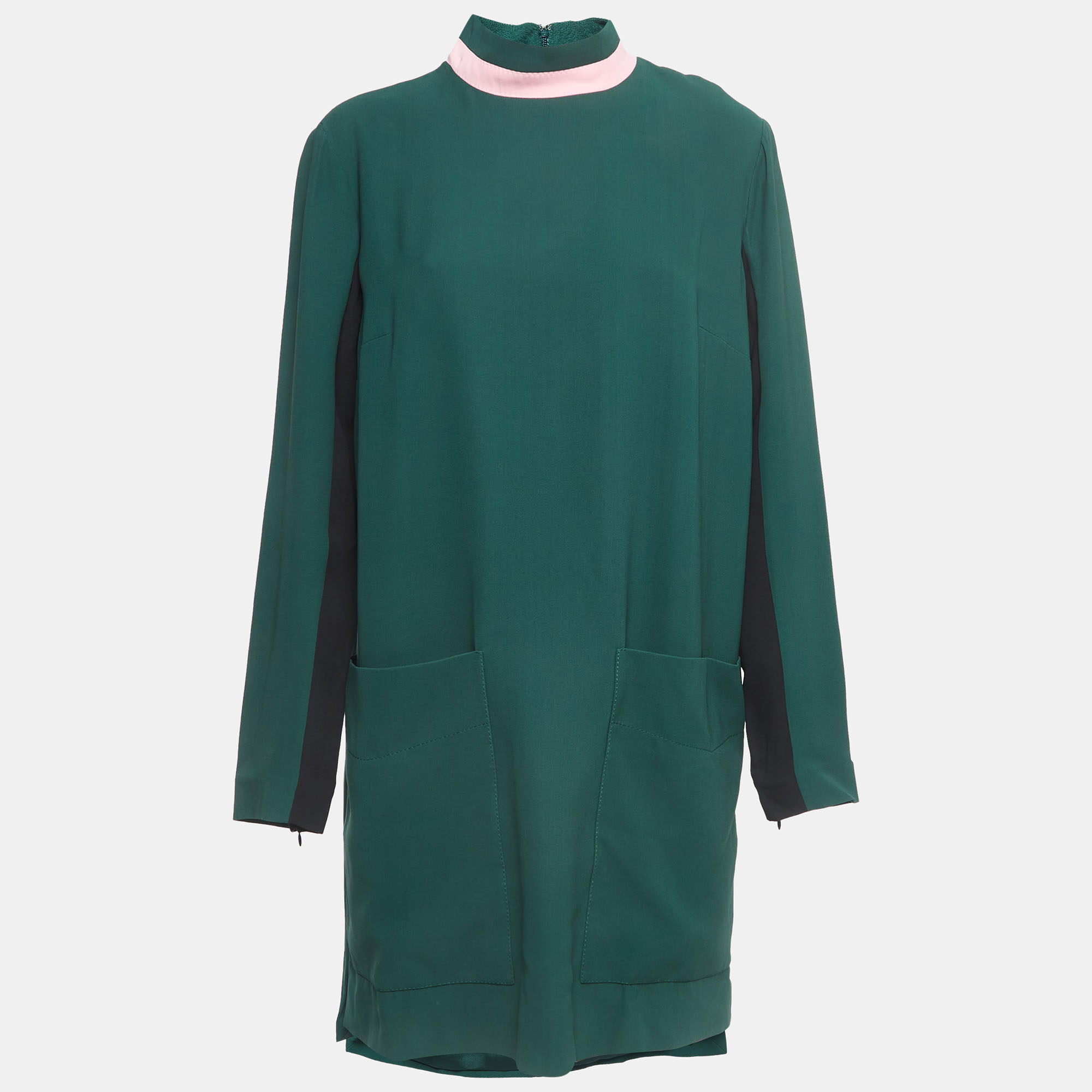 Burberry green wool blend midi dress xl