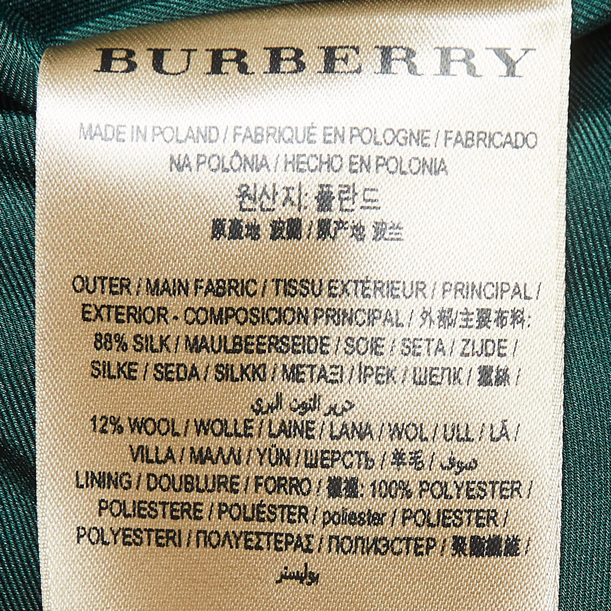Burberry Green Wool Blend Midi Dress XL