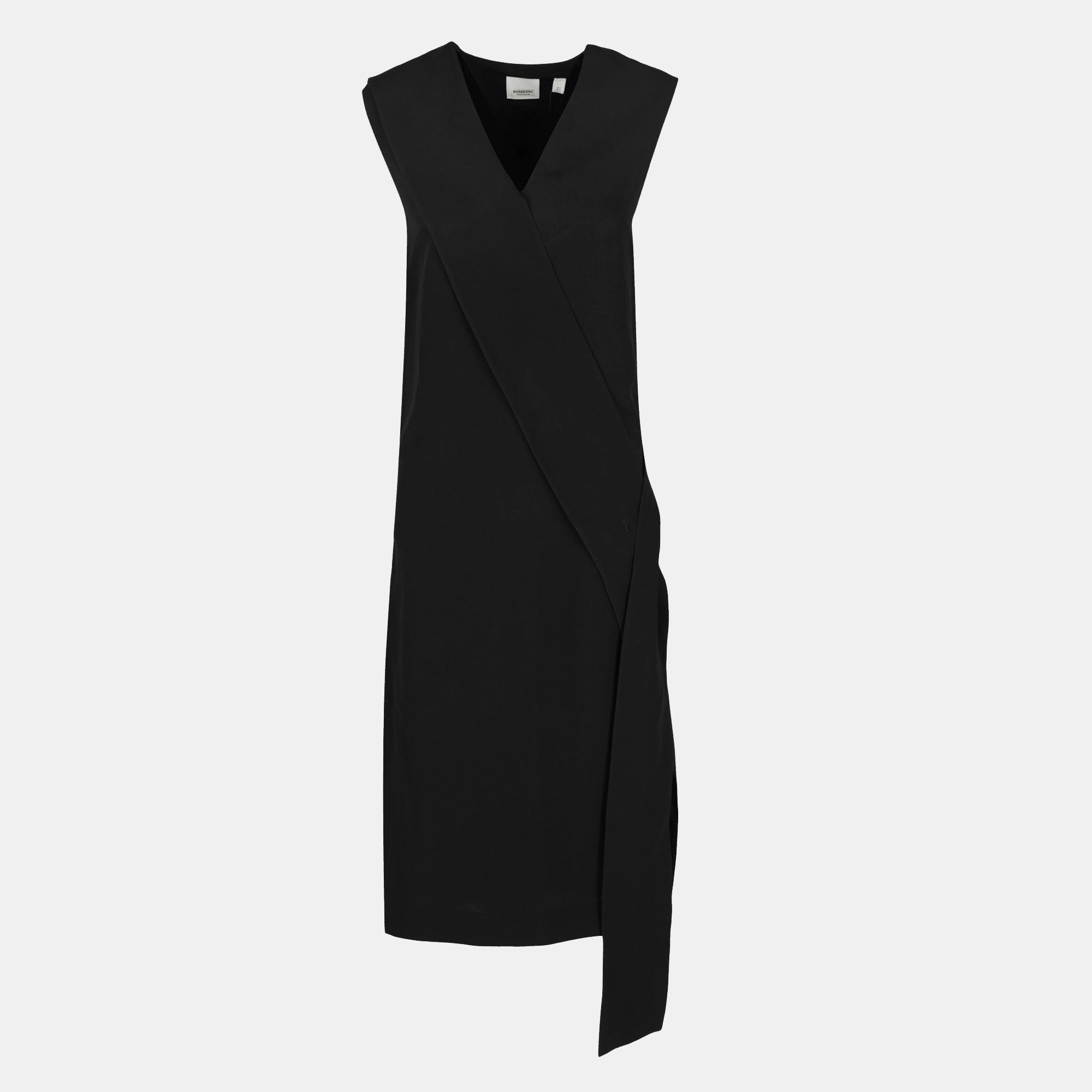 Burberry Women's Synthetic Fibers Midi Dress - Black - XXS