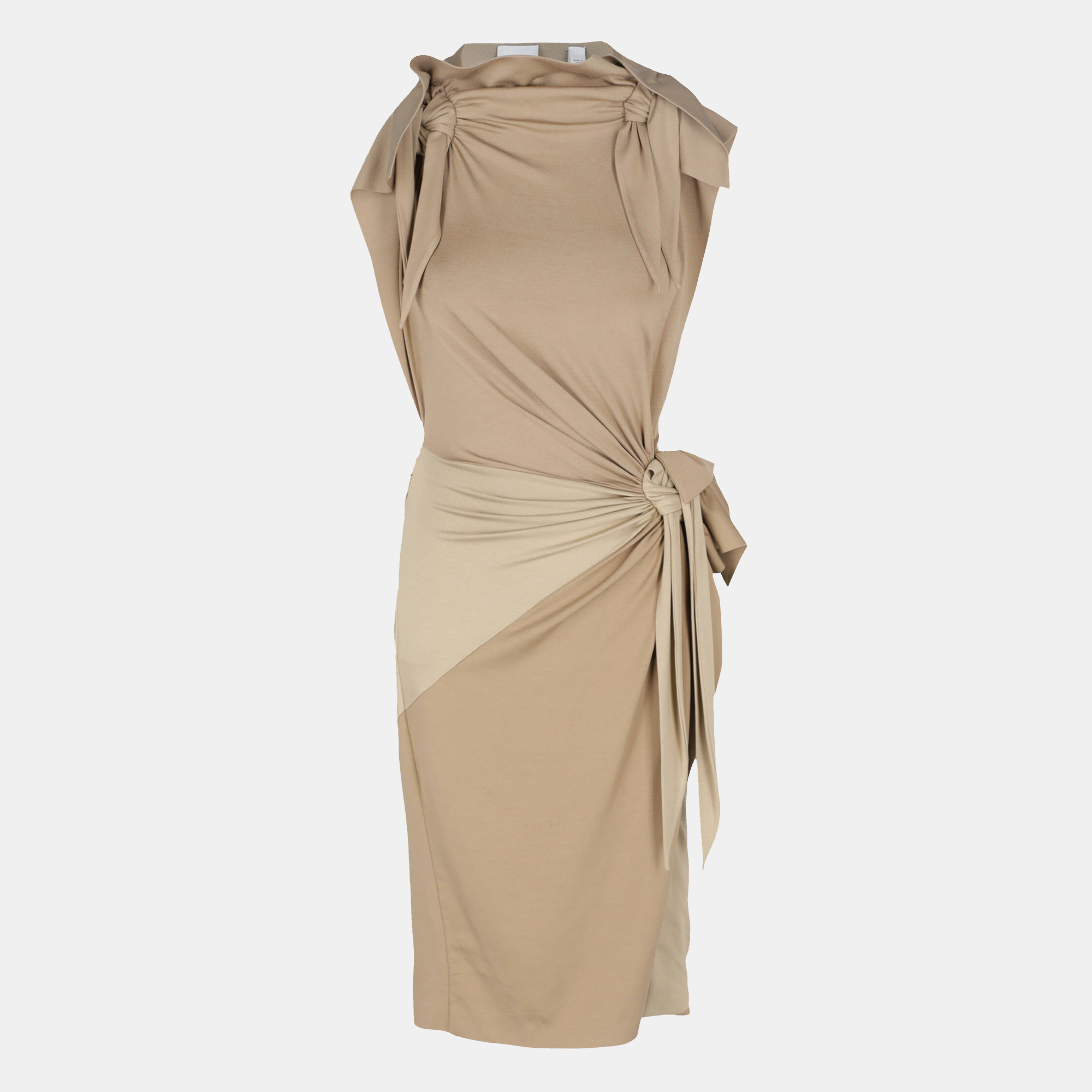Burberry Women's Synthetic Fibers Midi Dress - Beige - XXS